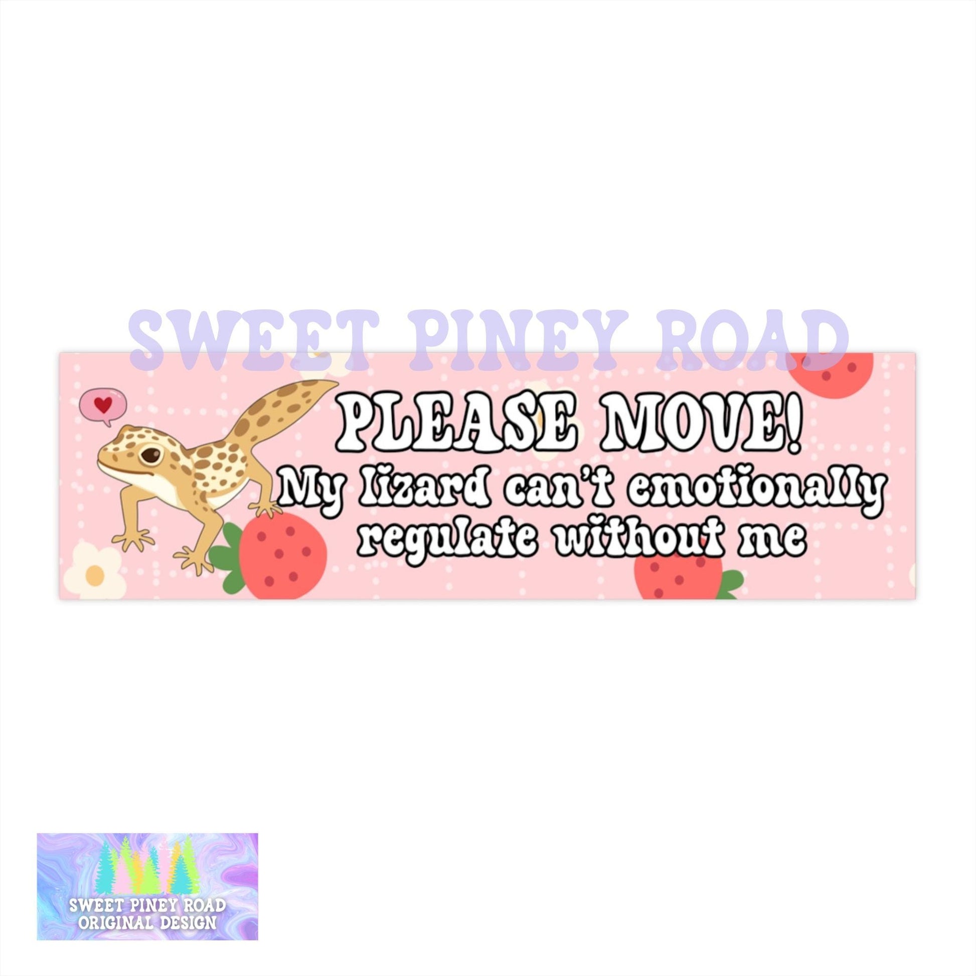Please Move! My Lizard Needs Me Car Magnet, Funny Gecko Owner Gift, Lizard Lover Bumper Sticker, Amphibian Gifts For Friend, Cute Lizards