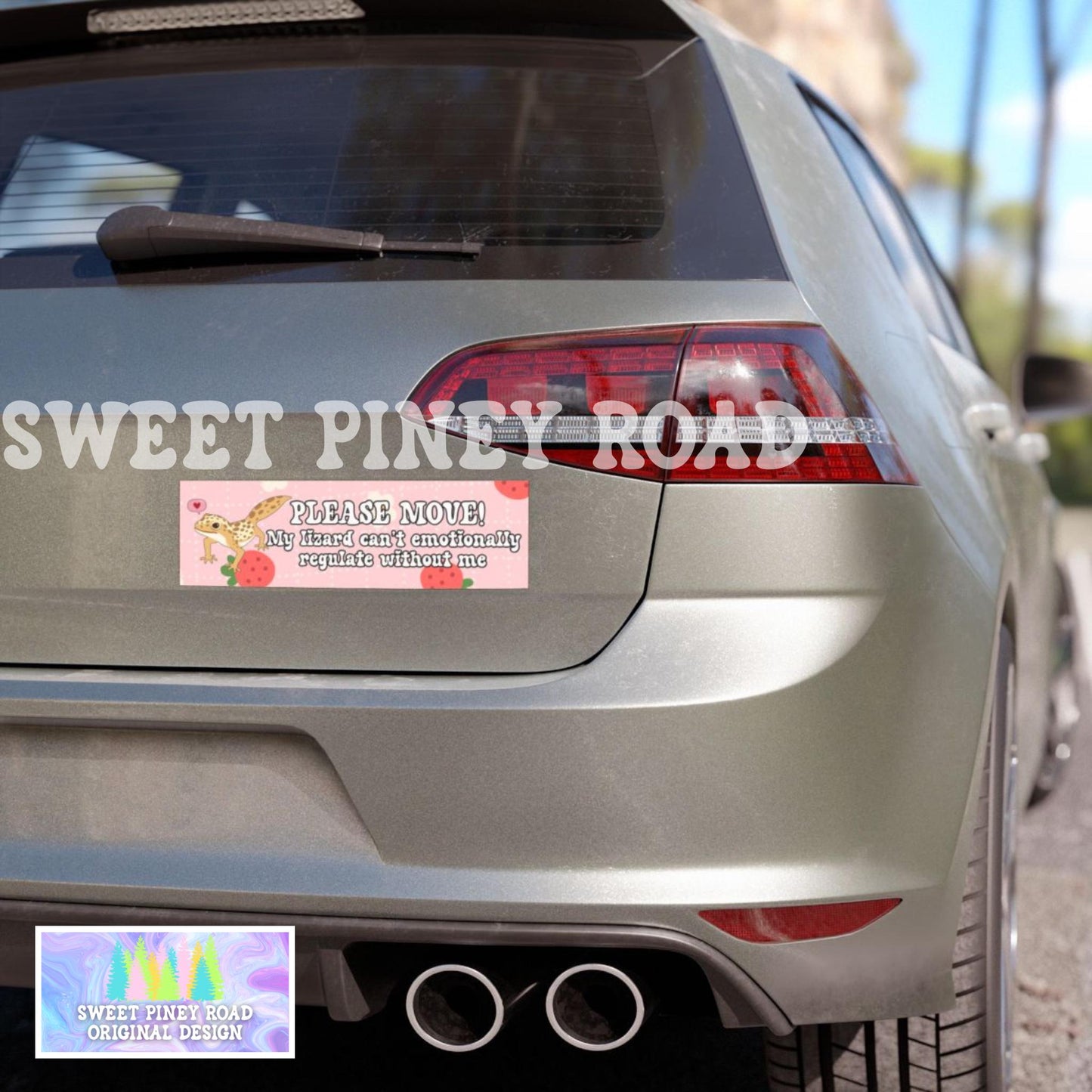 Please Move! My Lizard Needs Me Car Magnet, Funny Gecko Owner Gift, Lizard Lover Bumper Sticker, Amphibian Gifts For Friend, Cute Lizards