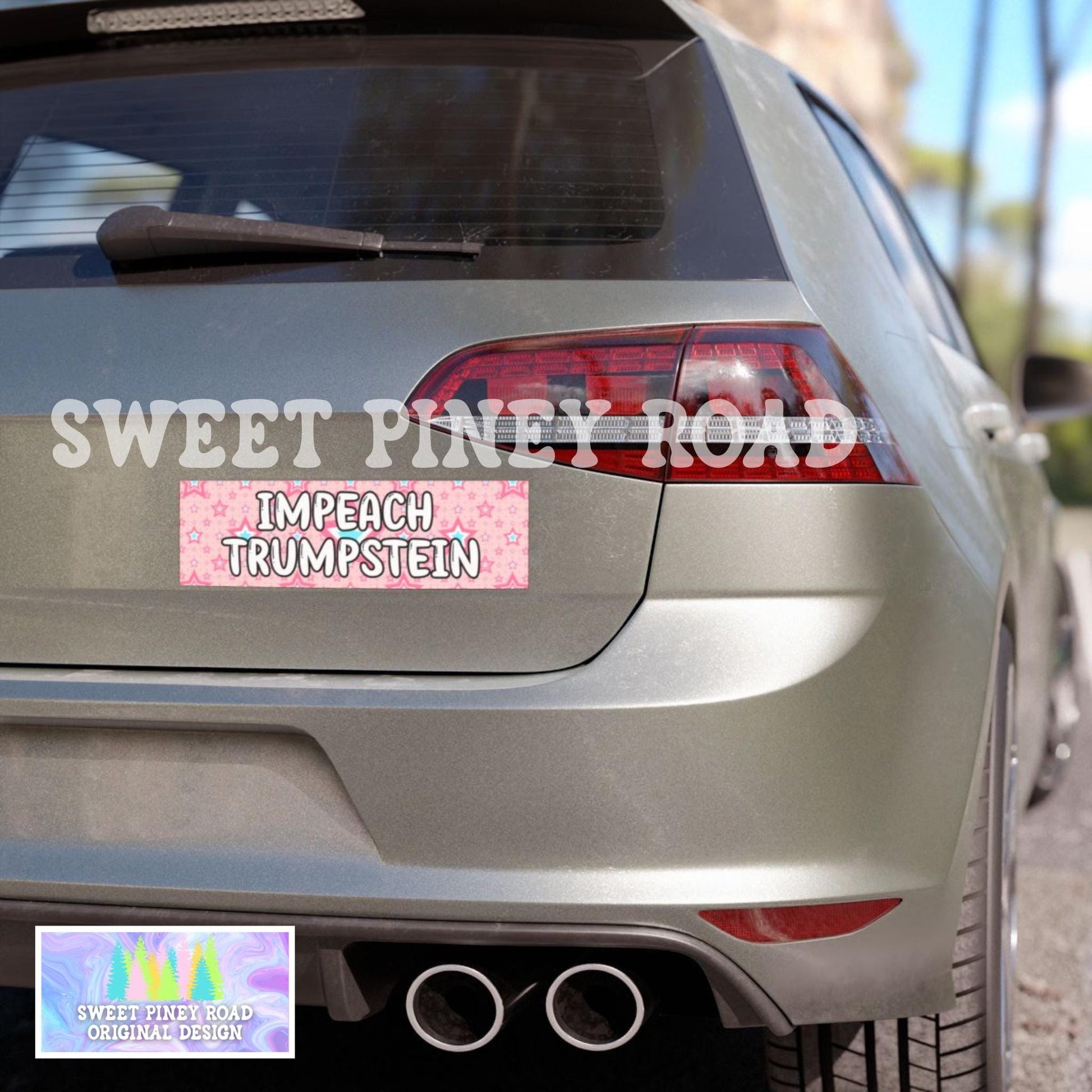 Impeach Trumpstein Car Magnet, Funny Trump Epstein Bumper Sticker, Epstein Files Protest Decal, Anti Trump Gifts, Y2K Inspired Girly Leftist