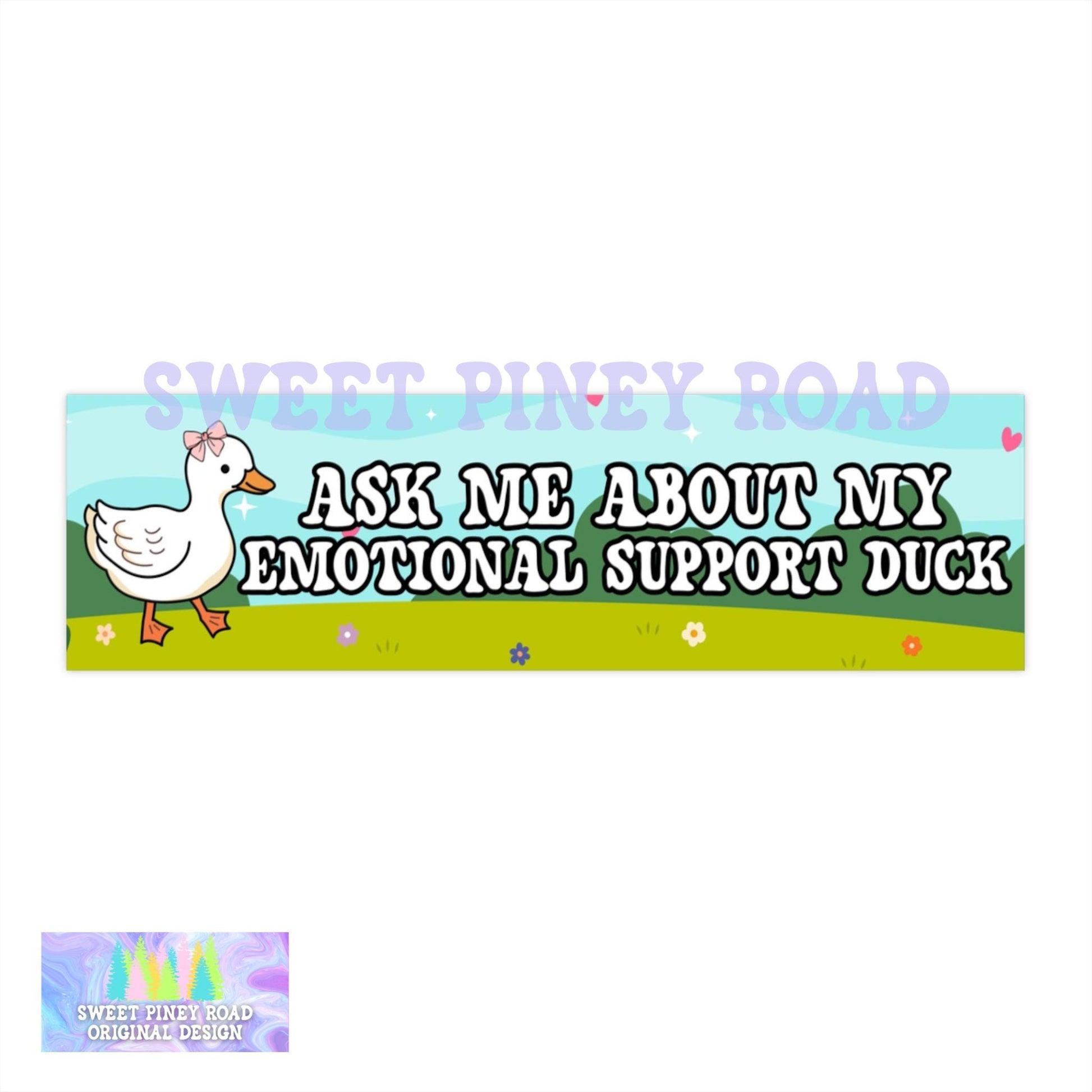 Ask Me About My Emotional Support Duck Car Magnet, I Love Ducks Bumper Sticker, Duck Joke Gift For Friend, Animal Lover Decal, Farm Animals