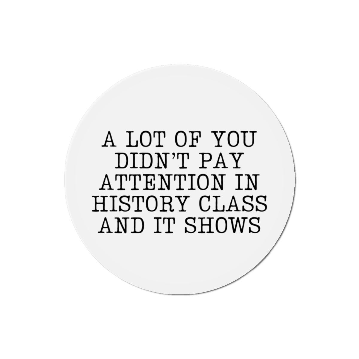 Didn't Pay Attention In History Class Car Magnet, Anti MAGA Trump, Progressive Liberal Feminist, Political Leftist Decal, Pro-Democracy