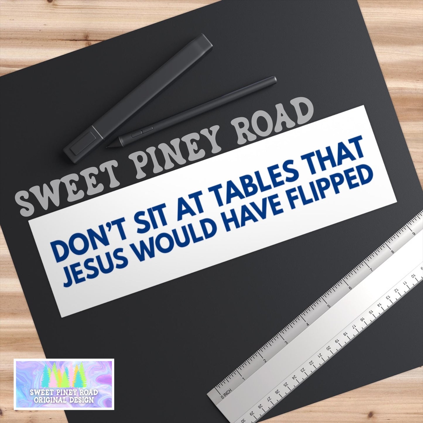 Don’t Sit At Tables That Jesus Would Have Flipped Car Magnet, Anti MAGA Bumper Sticker, Eat The Rich Decal Leftist Protest Gift For Democrat
