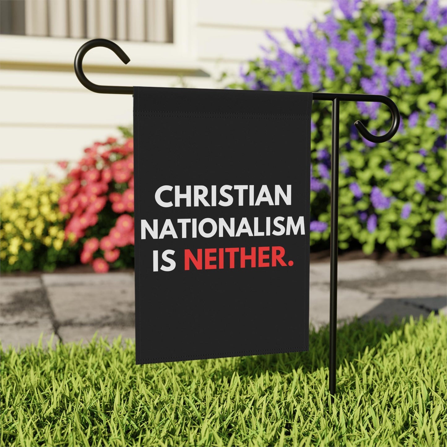 Christian Nationalism Is Neither Yard Flag, Anti Trump Garden Decor, Anti MAGA Yard Sign, Political Gift for Democrat, Protest No Kings