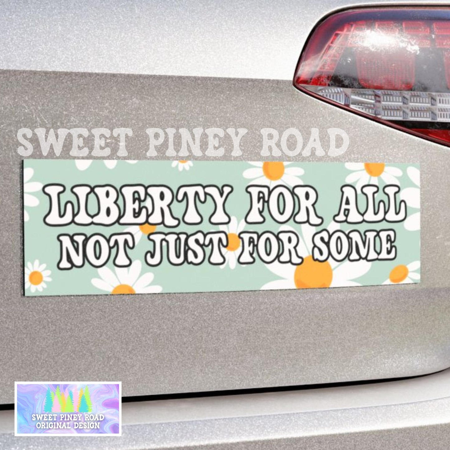 Liberty For All Not Just Some Car Magnet, Anti Trump Bumper Sticker, Anti MAGA Decal, TACO Trump, Cute Girly Feminis Gift, Liberal Stickers