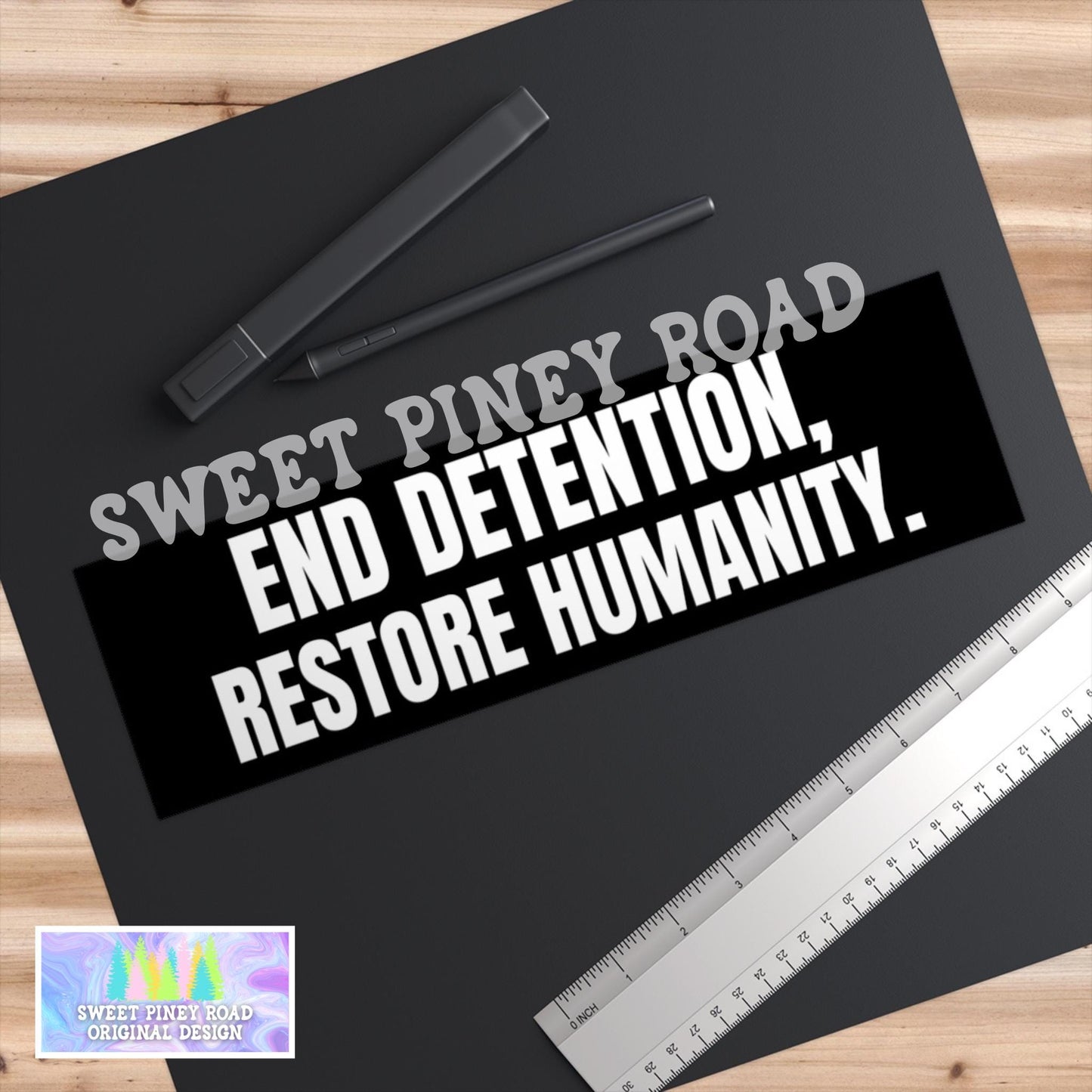 End Detention Restore Humanity Car Magnet, Human Rights Bumper Sticker, Fight For Immigrant Rights, Anti Trump Anti Fascism Decal, Democrat
