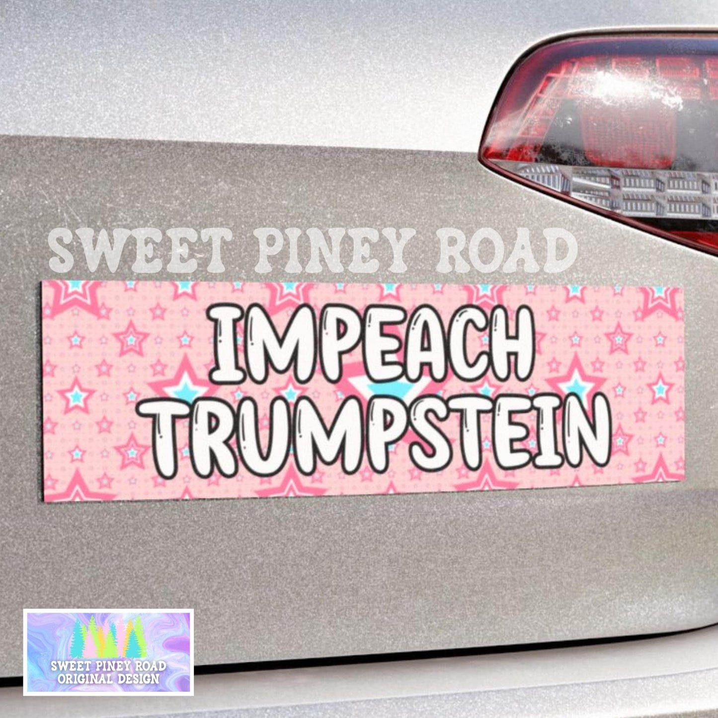 Impeach Trumpstein Car Magnet, Funny Trump Epstein Bumper Sticker, Epstein Files Protest Decal, Anti Trump Gifts, Y2K Inspired Girly Leftist