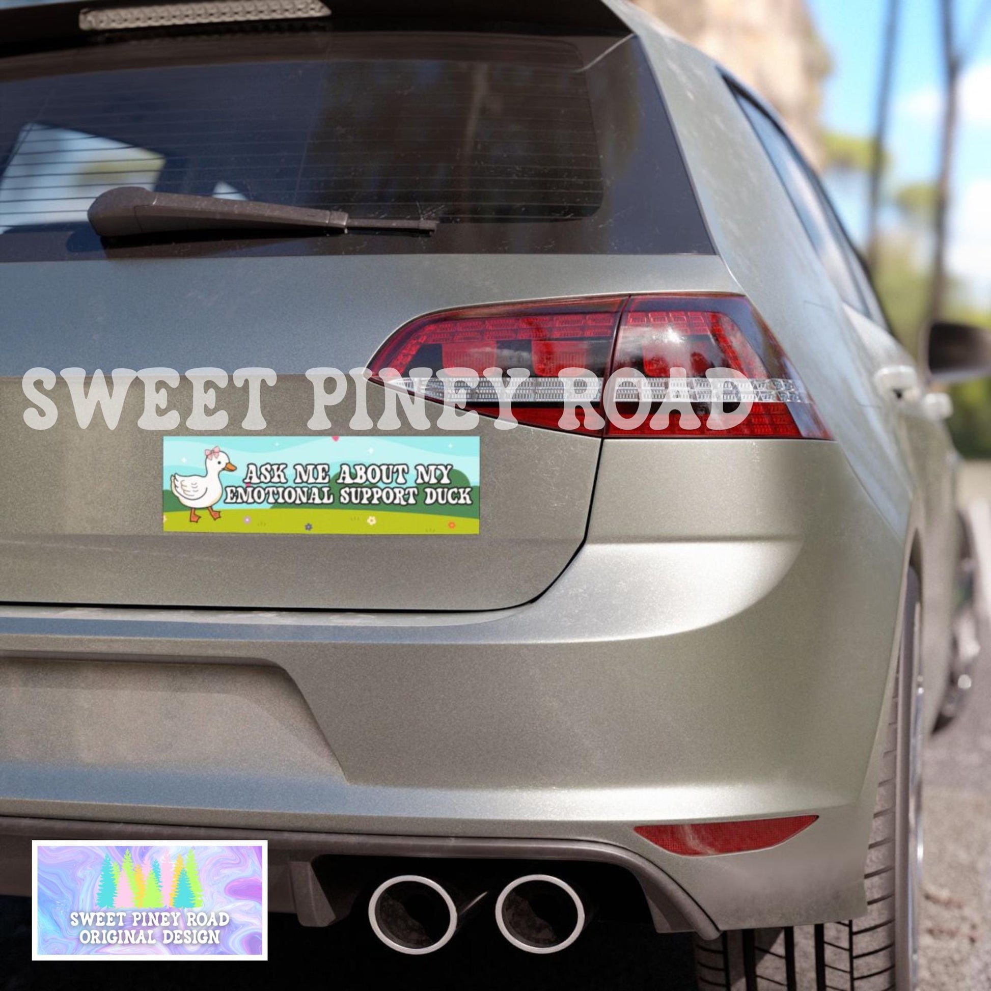 Ask Me About My Emotional Support Duck Car Magnet, I Love Ducks Bumper Sticker, Duck Joke Gift For Friend, Animal Lover Decal, Farm Animals