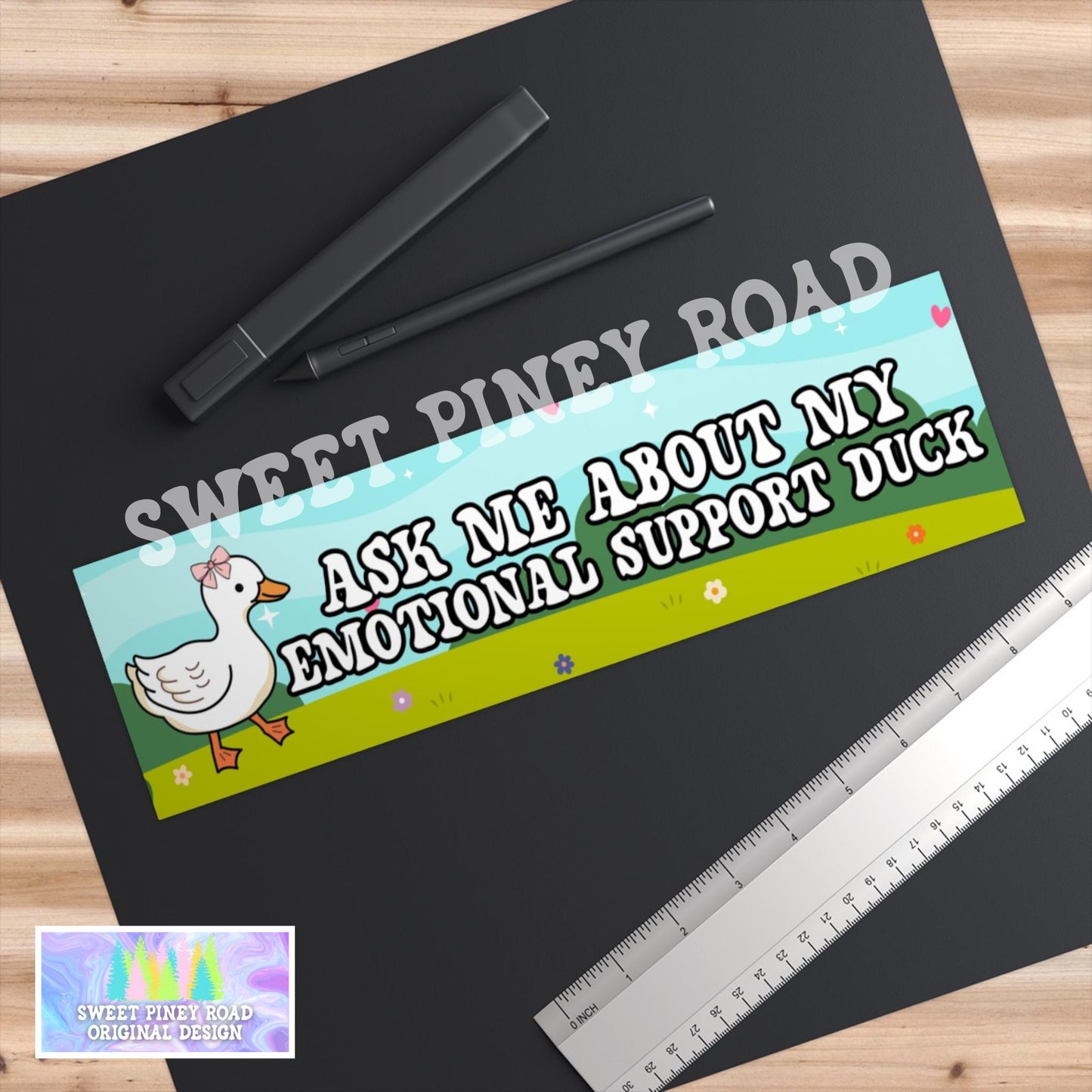 Ask Me About My Emotional Support Duck Car Magnet, I Love Ducks Bumper Sticker, Duck Joke Gift For Friend, Animal Lover Decal, Farm Animals