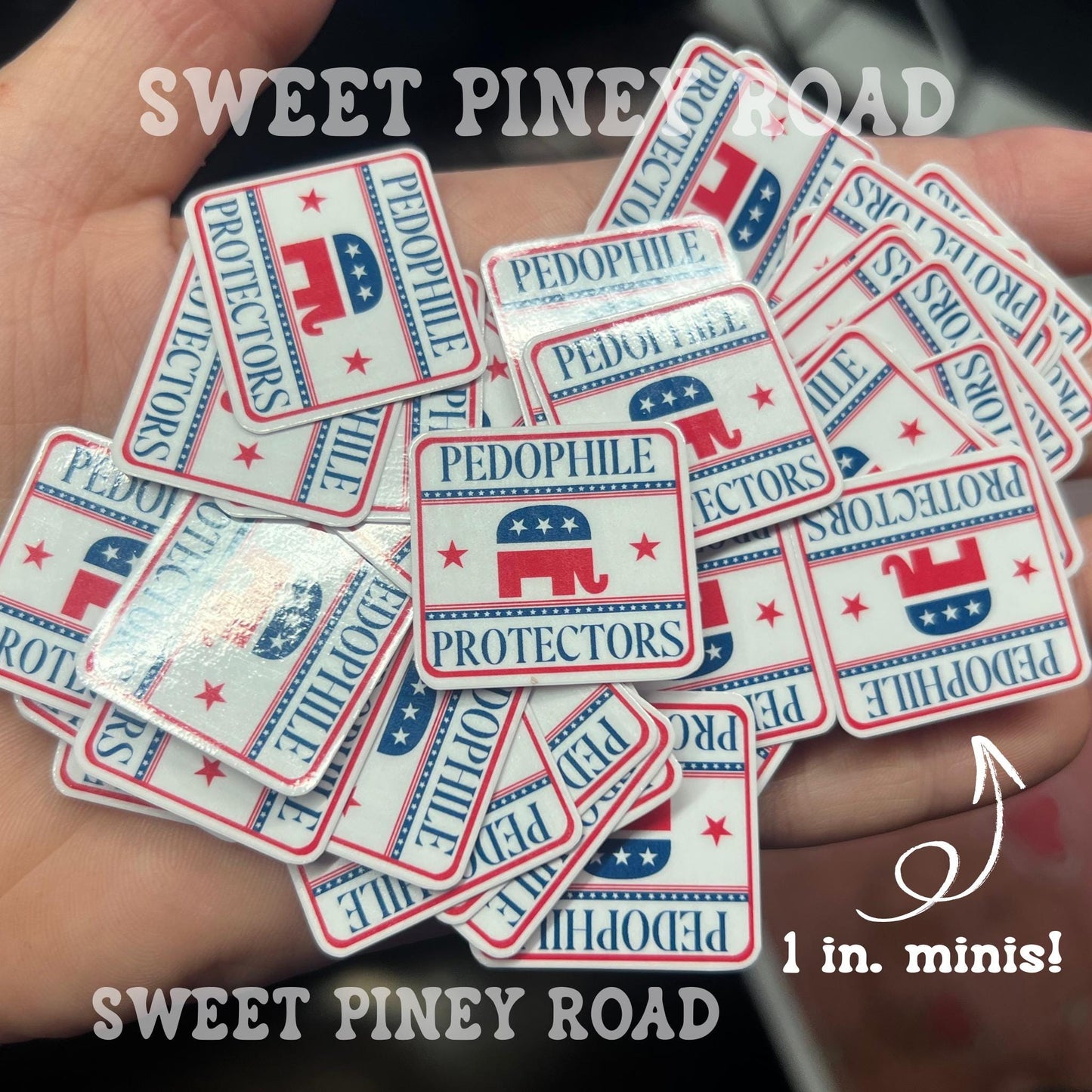 Republicans Are Pedo Protectors Sticker Pack 10/20/50/100 pc STICKERS (1 or 2in.) Glossy! Funny Anti-Trump Epstein Stickers, Anti-ICE Custom