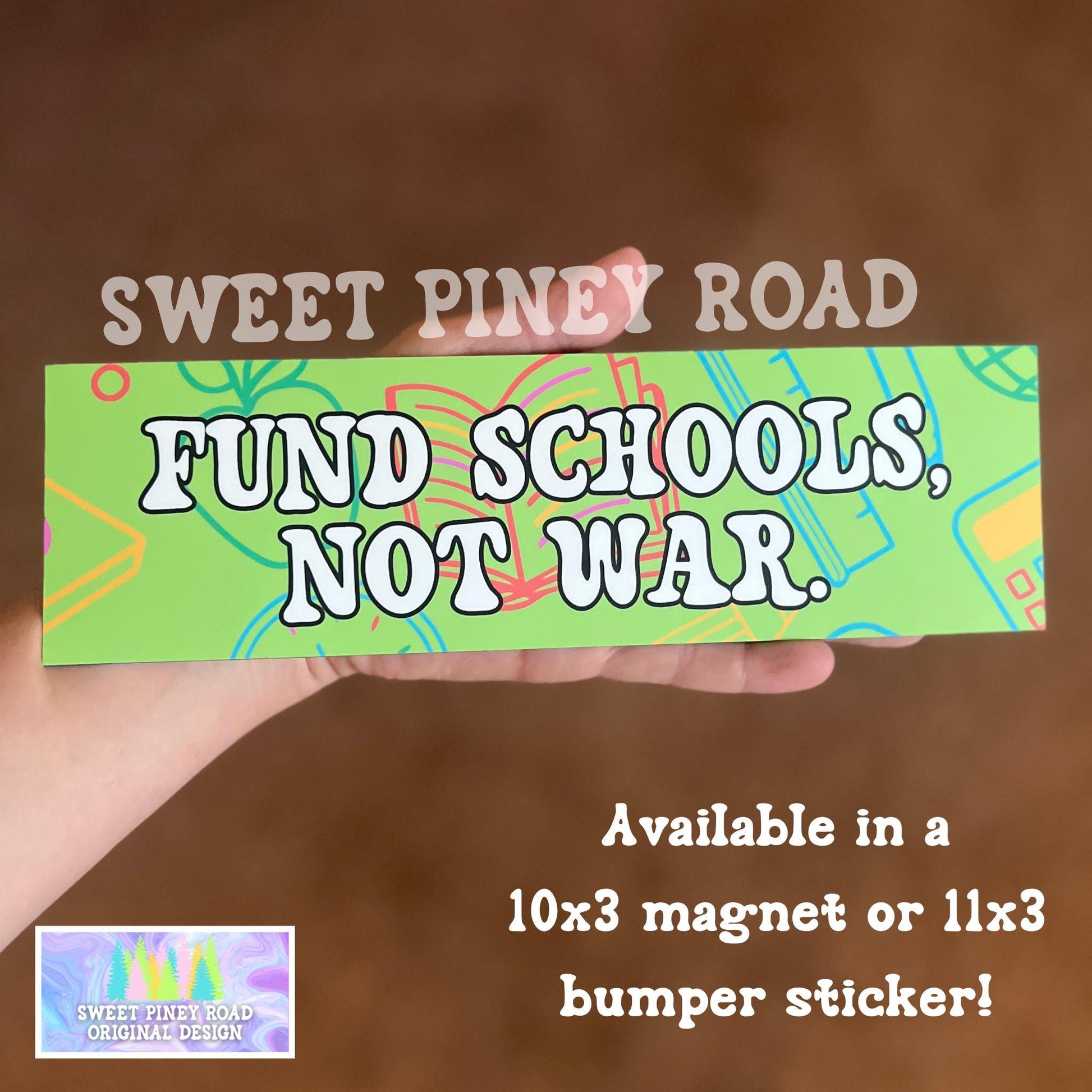Fund Schools Not War Car Magnet or Bumper Sticker, Pro Education Decal, Anti War, Teacher Support Budget Reform Gift Support Federal Workers