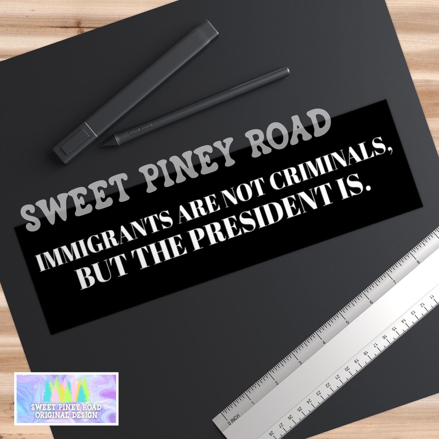 Immigrants Are Not Criminals But The President Is Car Magnet, Anti Trump Bumper Sticker, Eat The Rich Gift, Fight Fascism Political Decal