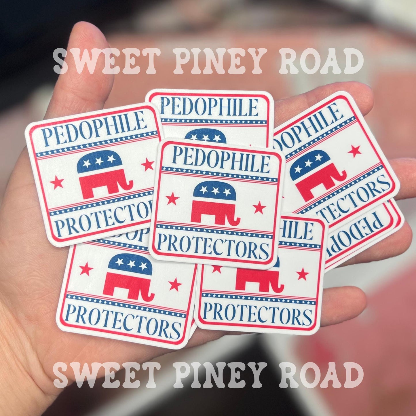 Republicans Are Pedo Protectors Sticker Pack 10/20/50/100 pc STICKERS (1 or 2in.) Glossy! Funny Anti-Trump Epstein Stickers, Anti-ICE Custom