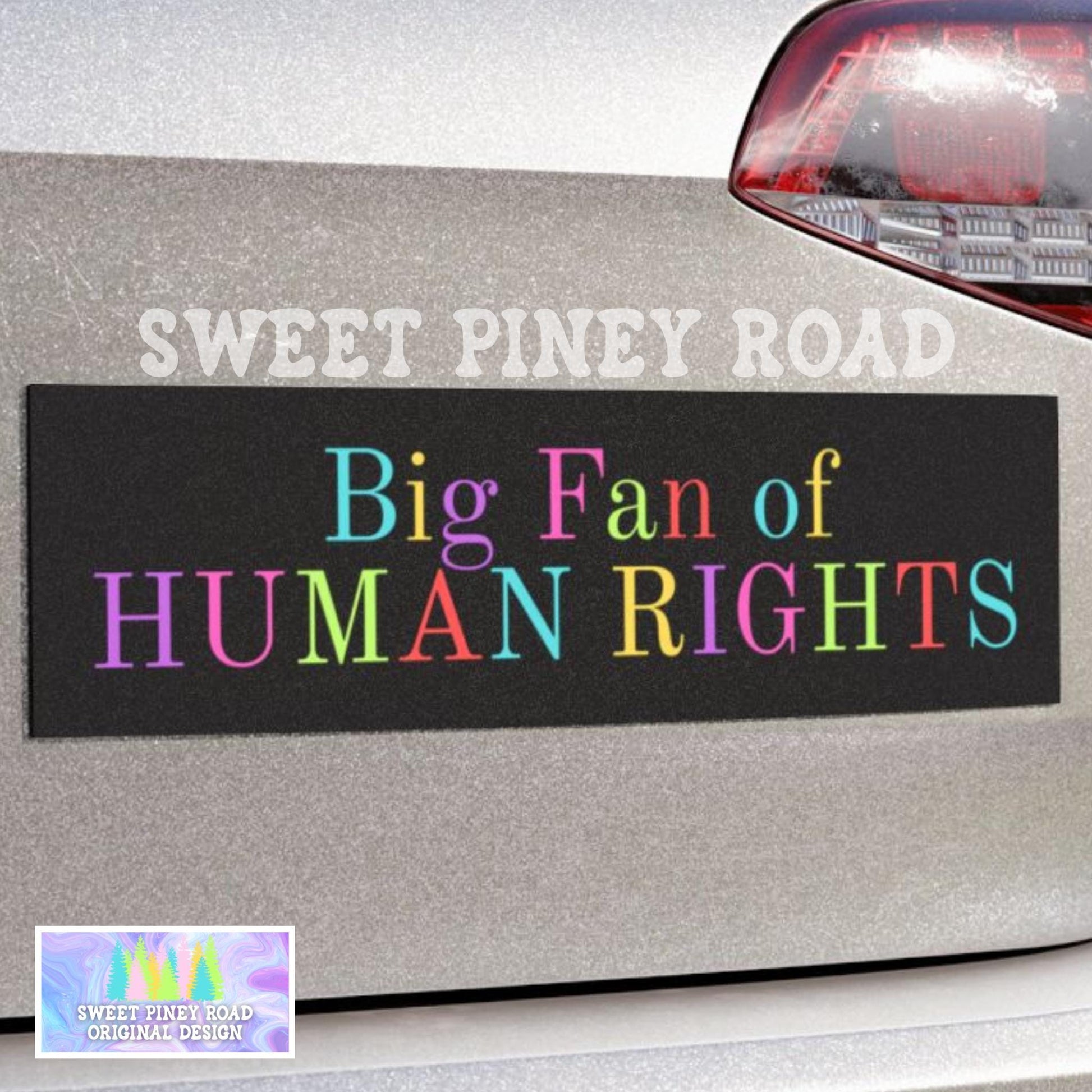 Big Fan of Human Rights Car Magnet Retro Political Bumper Sticker Abolish Ice Progressive Equality & Social Justice Democrat Gift Activist