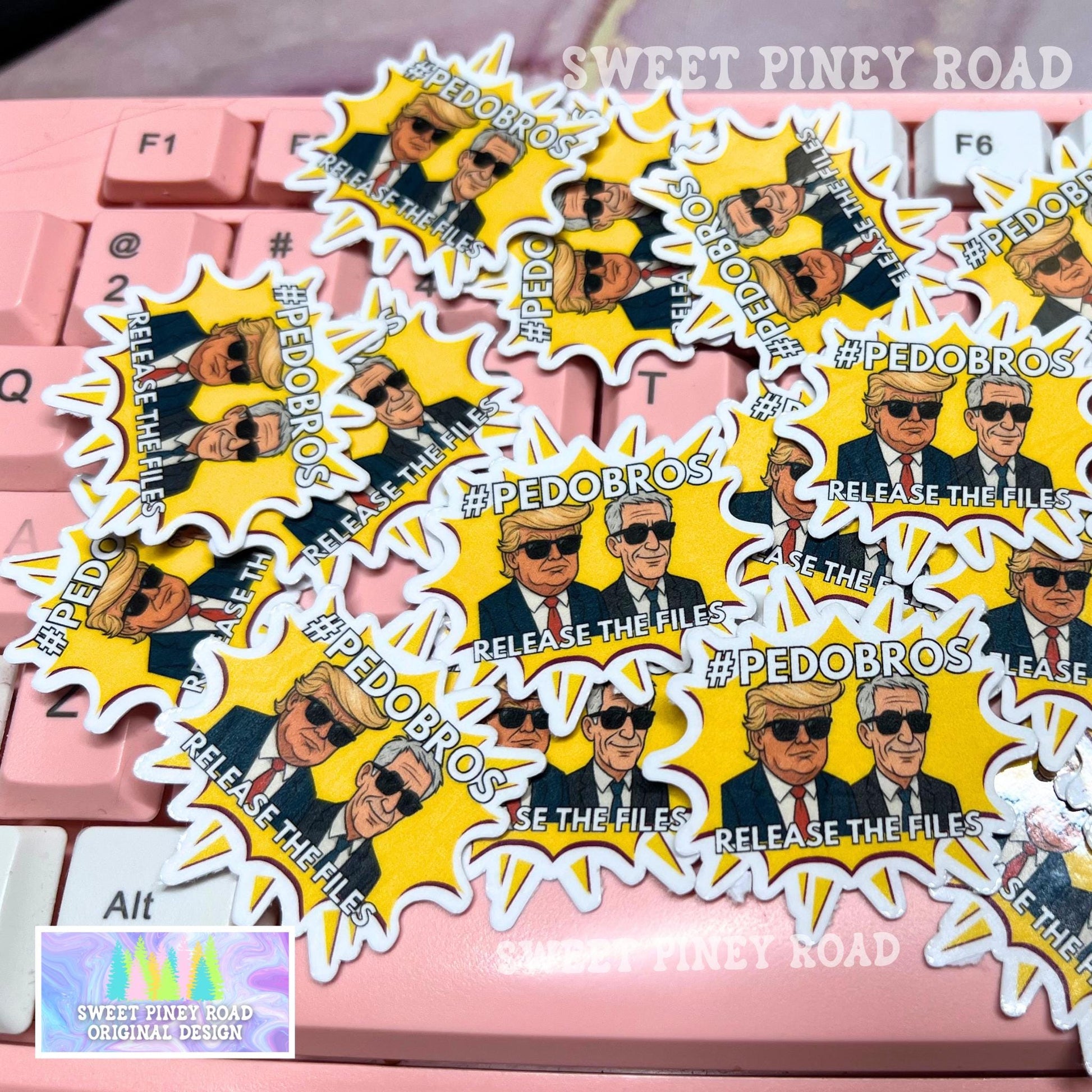 Trump Is A Pedo Sticker Pack 20/40/60 pc Glossy! Funny Anti Trump Stickers, Release The Epstein Files, Anti-ICE Custom Political Sticker
