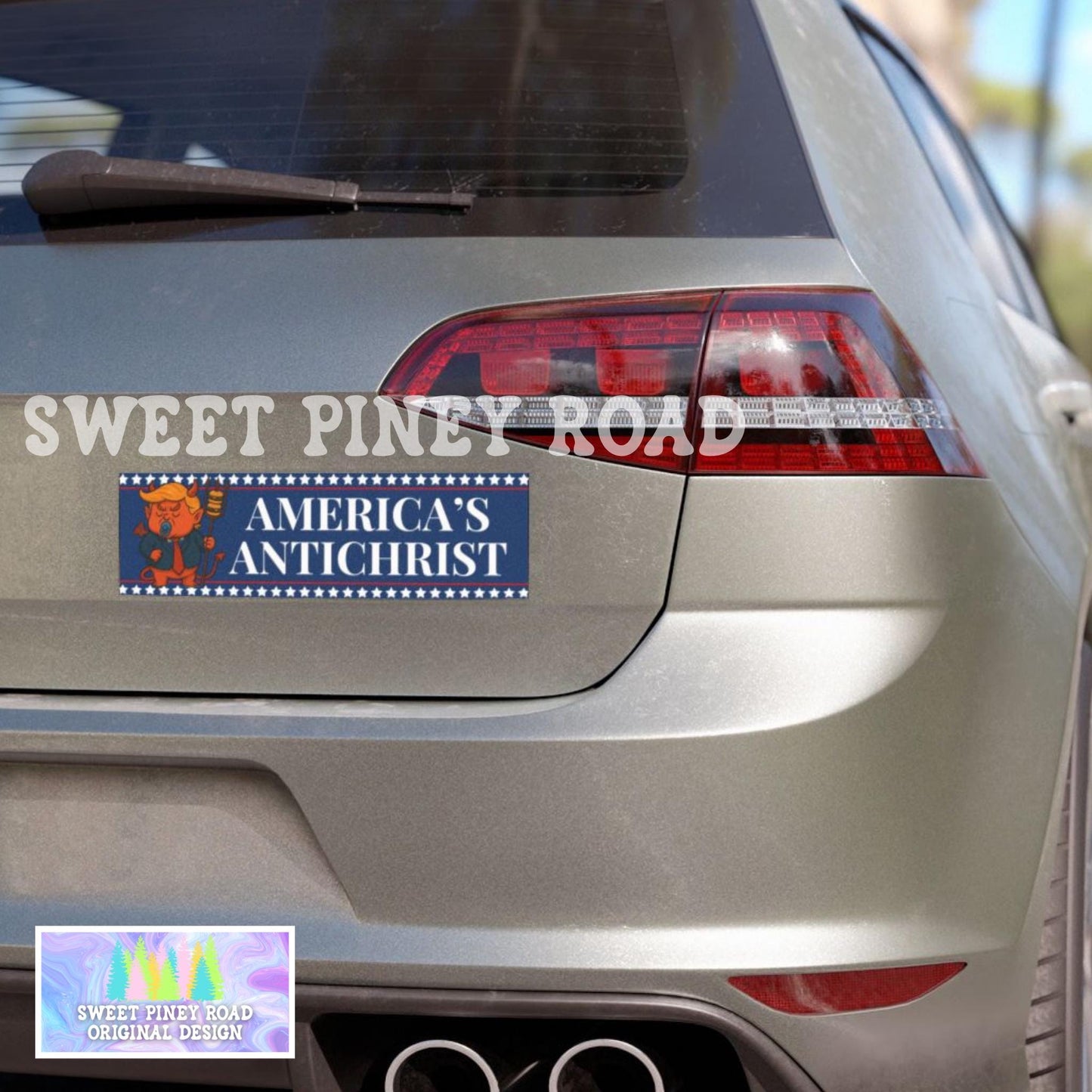 Trump Antichrist Car Magnet, Funny Political Bumper Sticker, Liberal Political Humor Gift, Anti Trump Stickers, He's On The List Decal