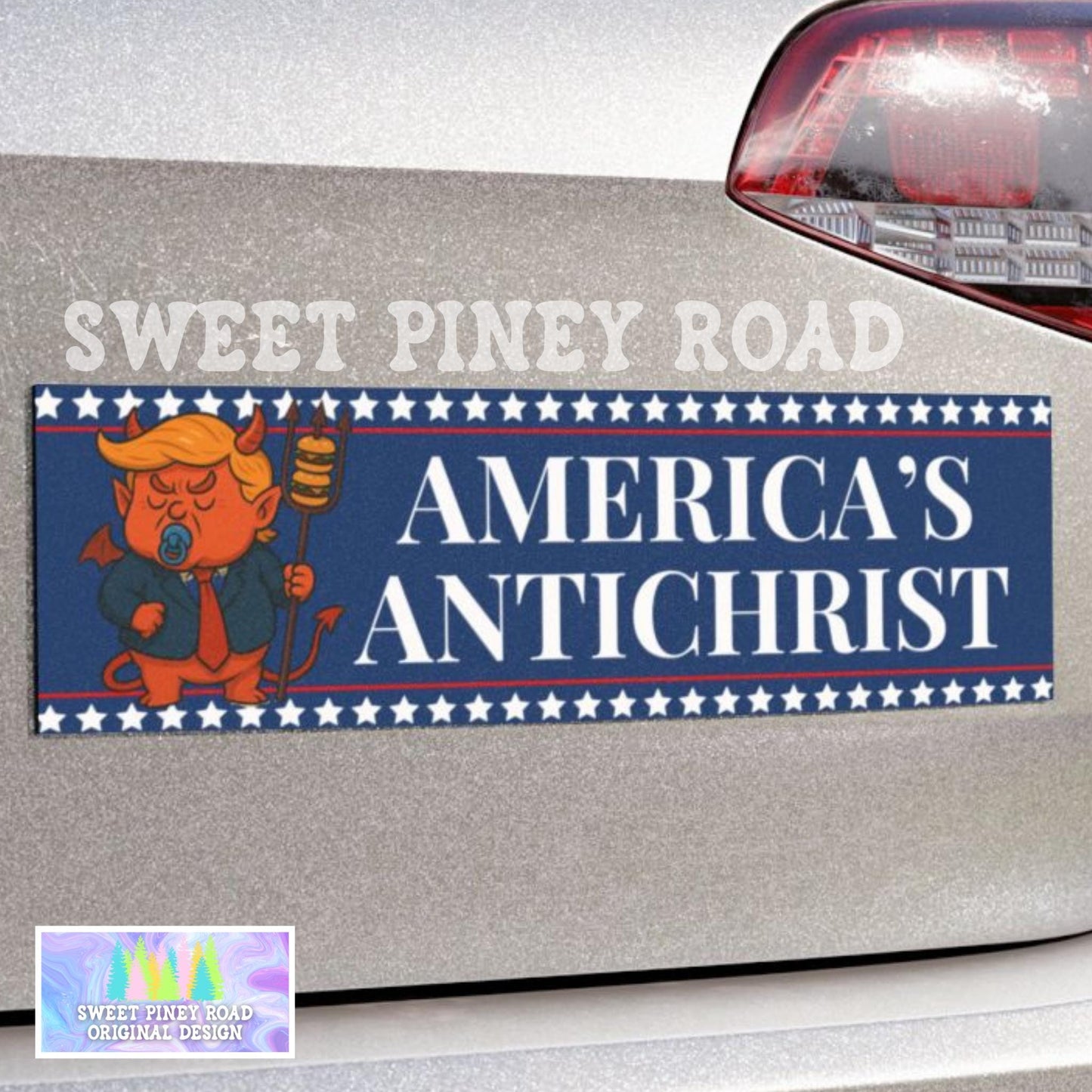 Trump Antichrist Car Magnet, Funny Political Bumper Sticker, Liberal Political Humor Gift, Anti Trump Stickers, He's On The List Decal