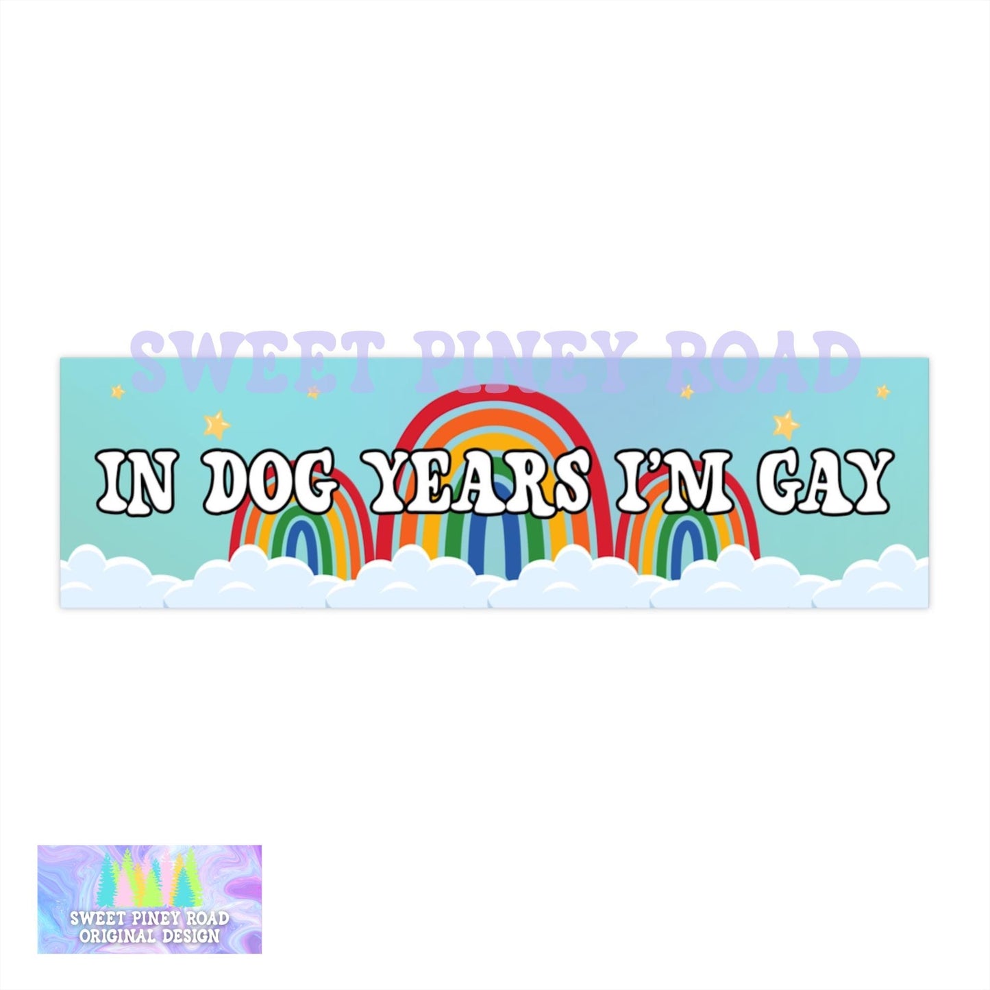 In Dog Years I'm Gay Car Magnet, LGBTQIA+ Pride, Funny Gen Z Humor, Y2K Gay Bi Lesbian, Hilarious New Puppy Owner Gift, Millennial Gag Gift