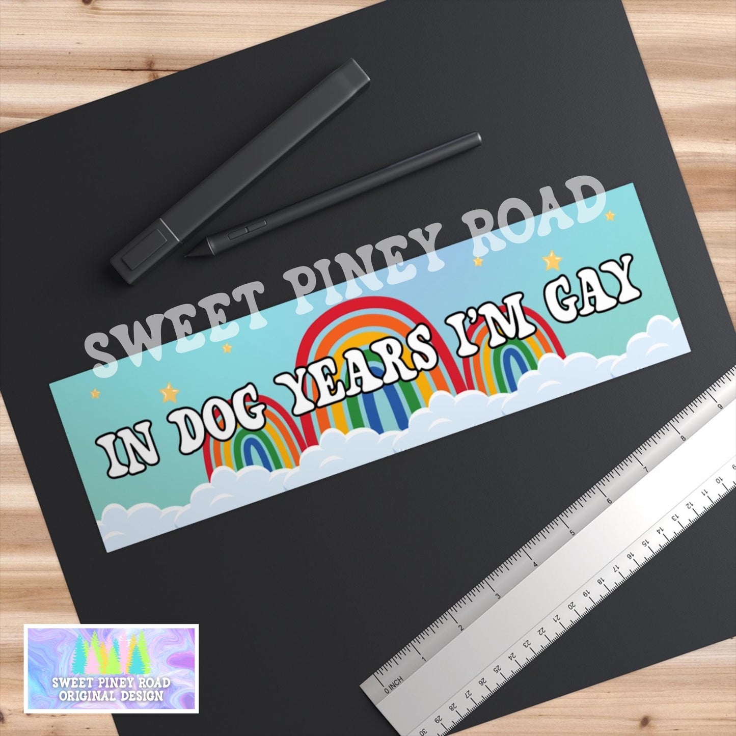 In Dog Years I'm Gay Car Magnet, LGBTQIA+ Pride, Funny Gen Z Humor, Y2K Gay Bi Lesbian, Hilarious New Puppy Owner Gift, Millennial Gag Gift