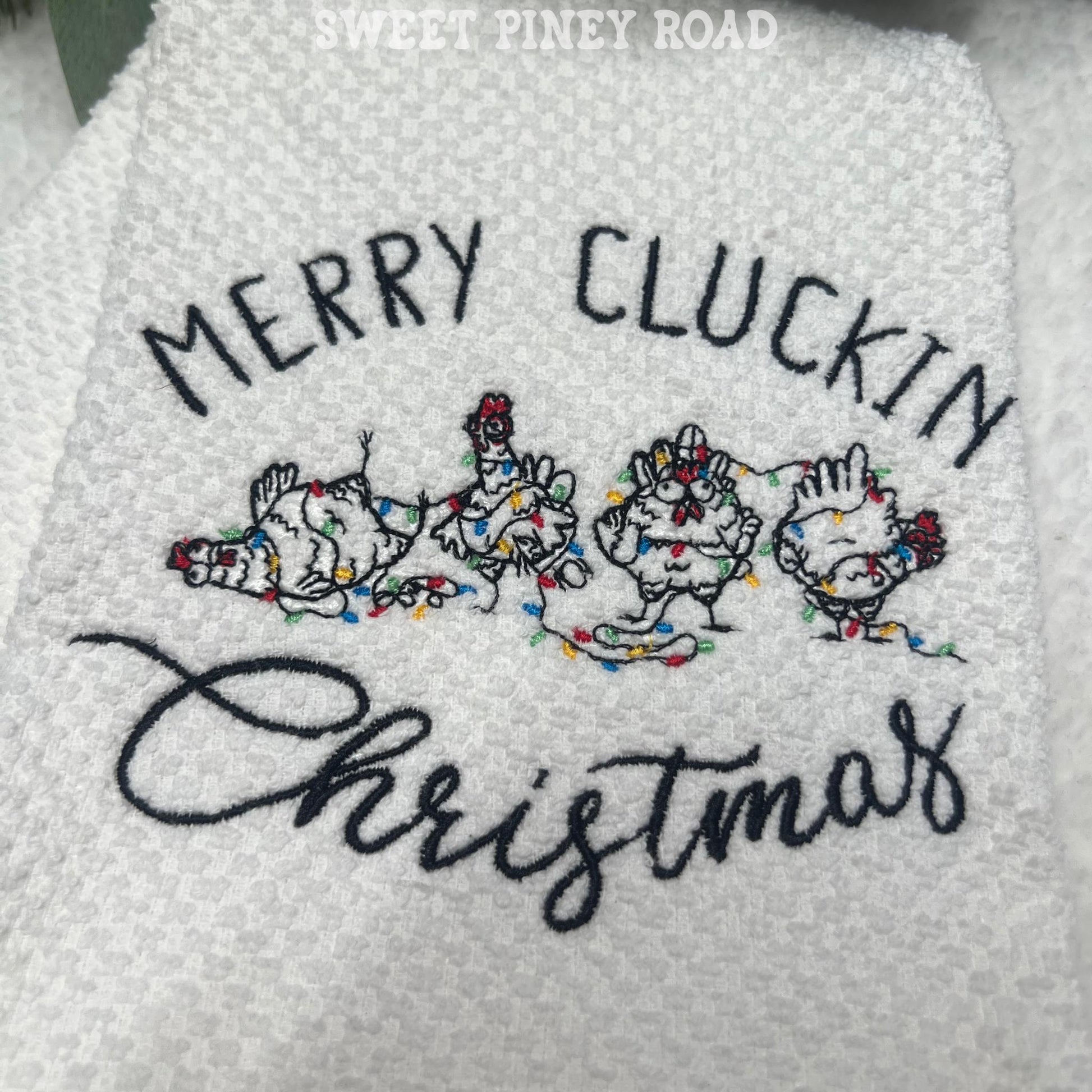 Chicken Christmas Embroidered Towel, Personalized Farmhouse Bath Towel, Birthday Gift, Farm Gift, Farming Custom Wash Cloth, House Decor