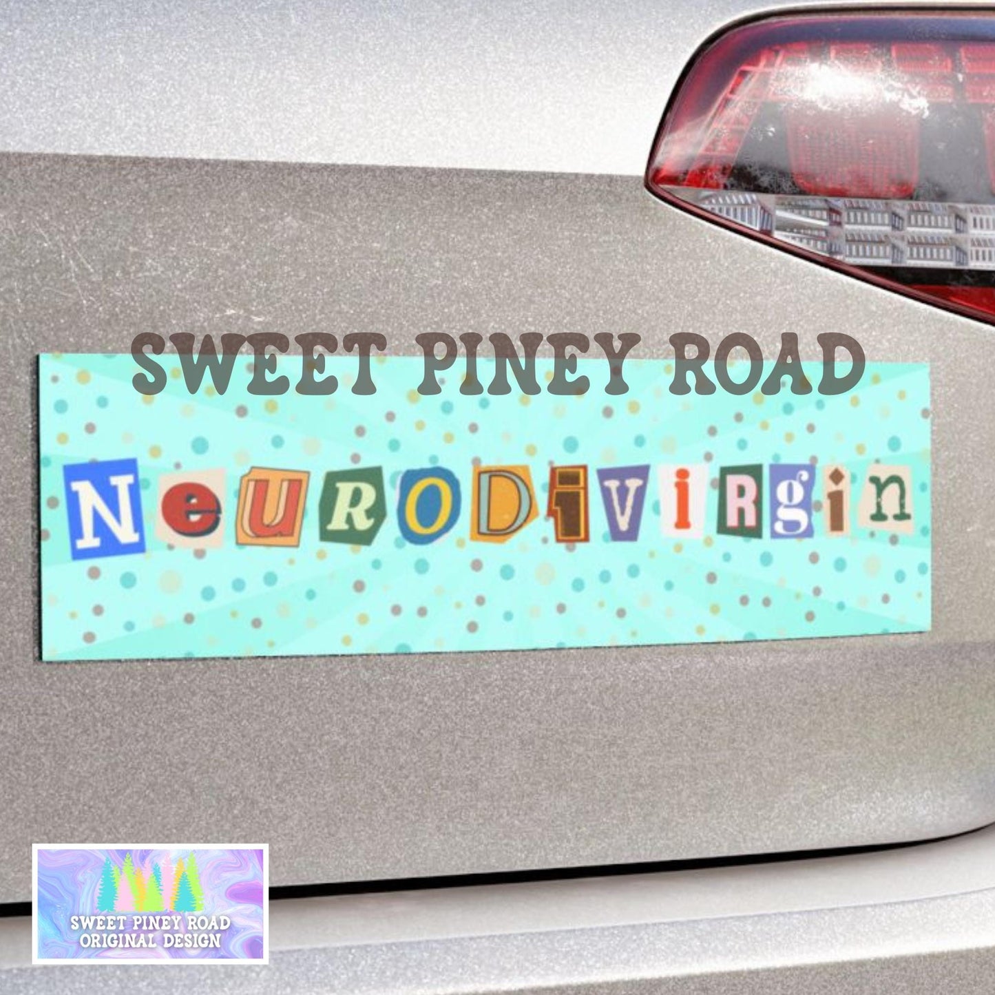 Neurodivirgin Car Magnet, Neurodiversity Bumper Sticker, Hilarious Gift for ADHD or Autistic Friend Birthday, Gag Gift for Mental Health