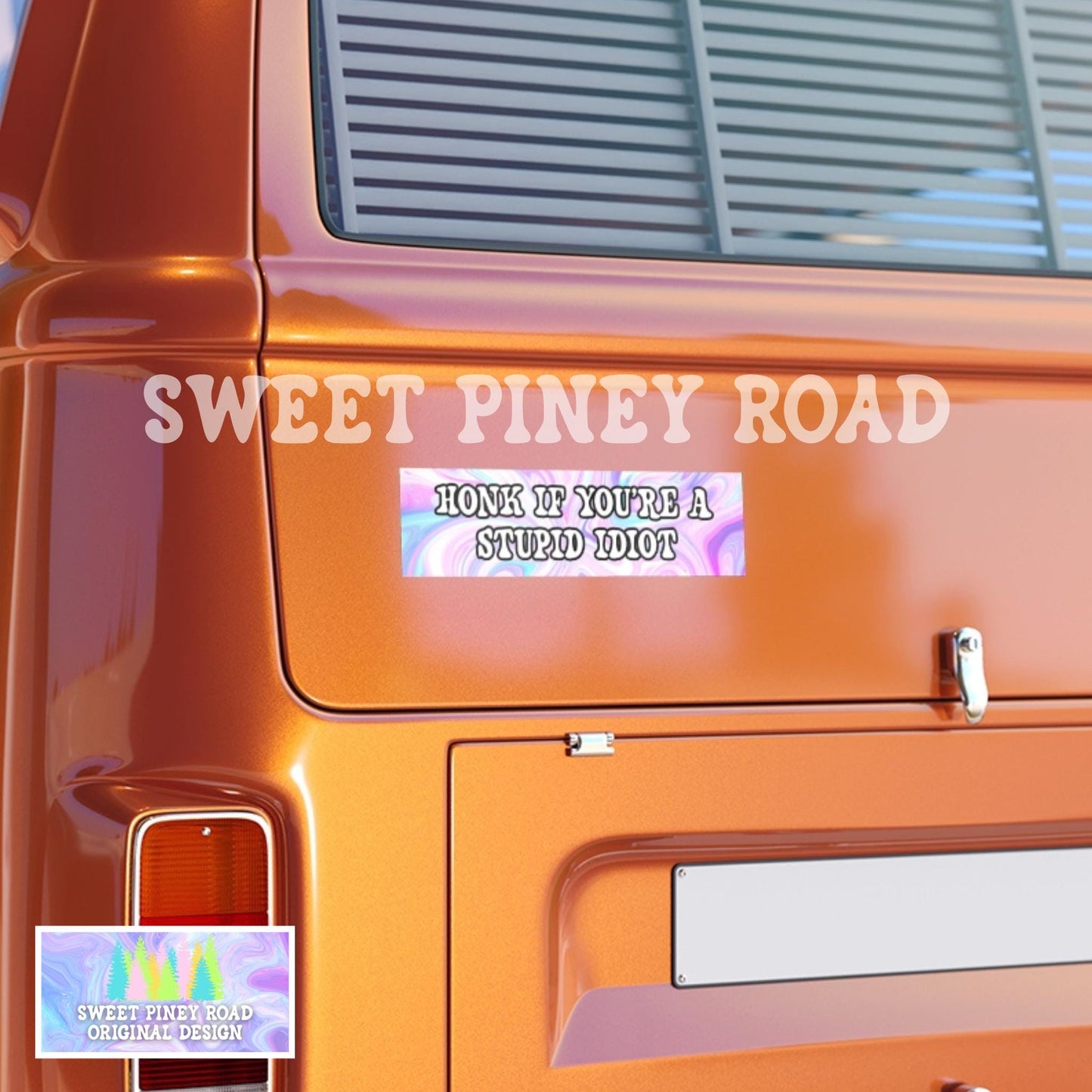 Honk If You're A Stupid Idiot Car Magnet, Funny Bumper Sticker, Gen Z Millennial Humor, Gag Gift For Friend, Y2k Cute Girly Pastel Joke