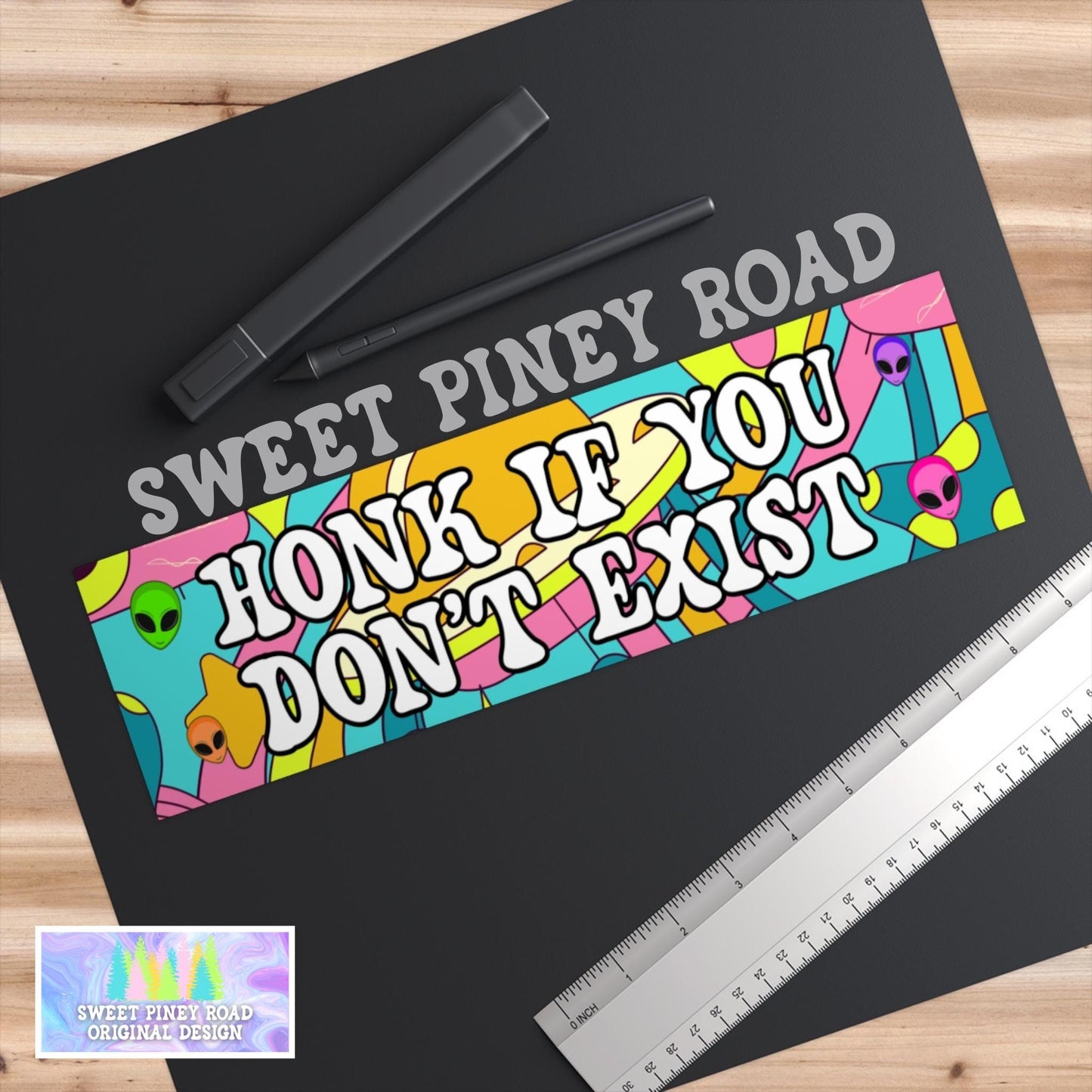 Honk If You Don't Exist Car Magnet, Funny Bumper Sticker, Alien Trippy Gift For Friend, Rainbow Color Aliens Are Real, Cursed Humor Ideas