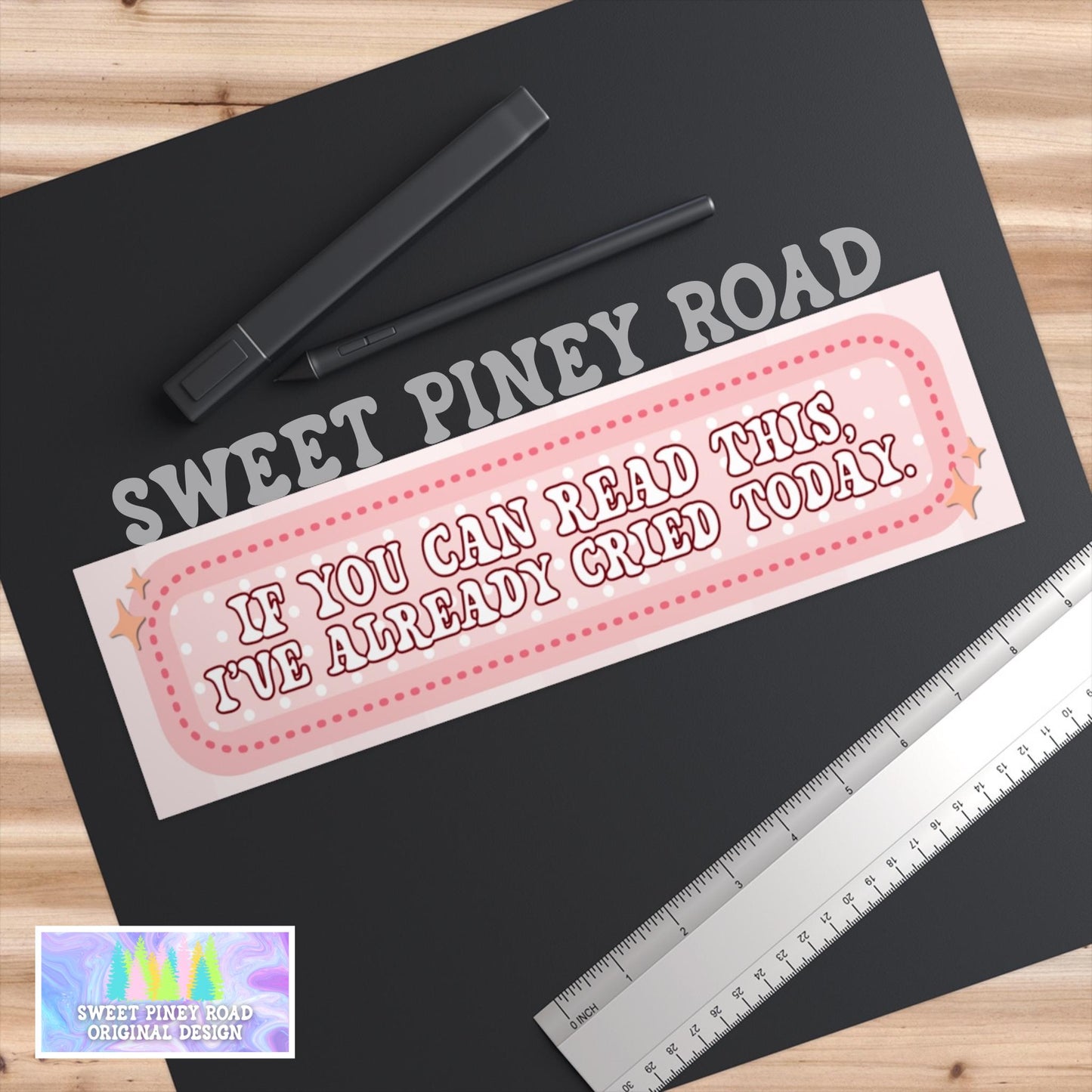 Cried Today Car Magnet, Funny Anxiety Bumper Sticker, Anxious Girl Gag Gift, Hilarious Therapy Girly Y2k Inspired Humor, Gen Z Cursed Humor