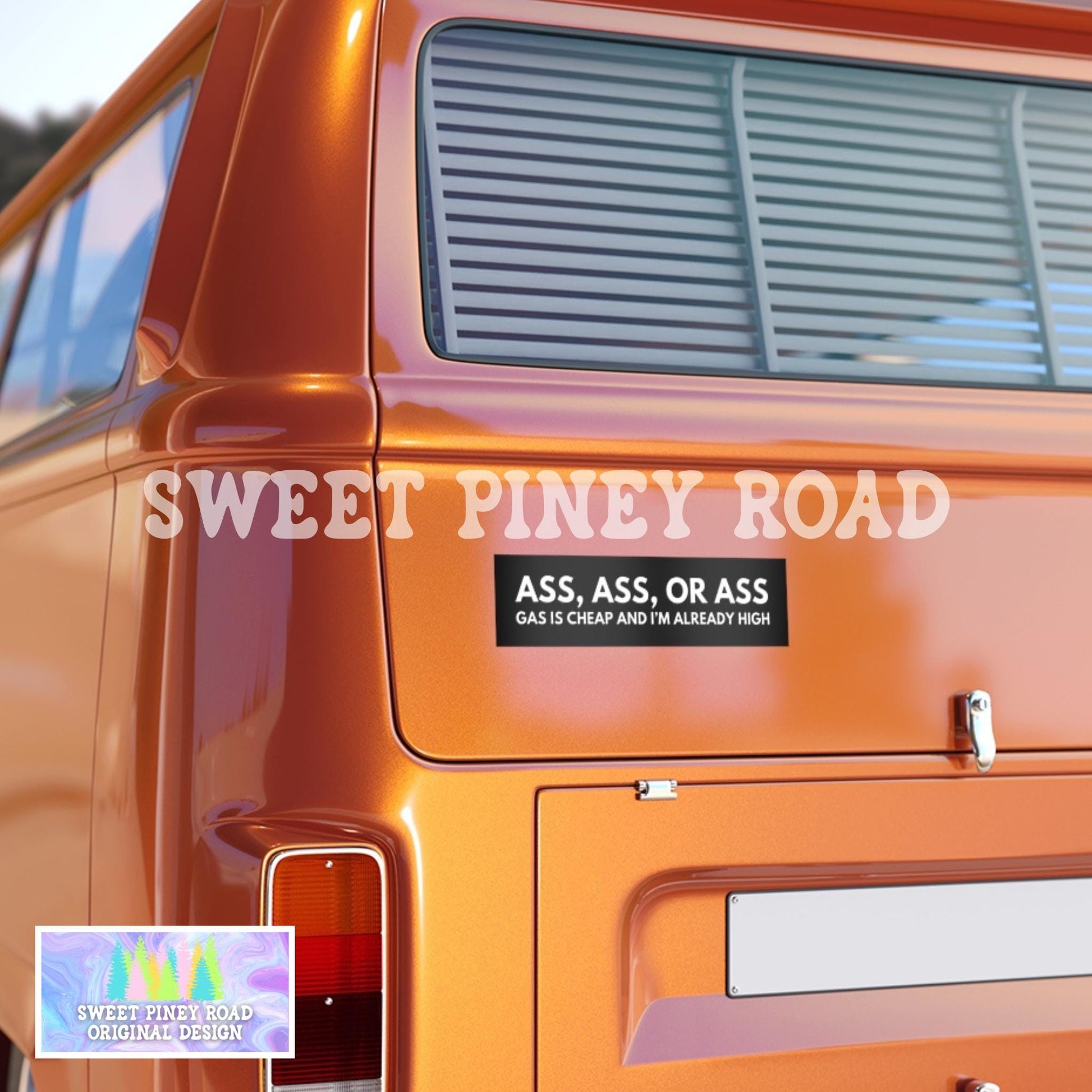 Ass Ass Or Ass Gas Is Cheap And I’m Already High Funny Bumper Sticker, Car Magnet, Waterproof Decal, Gag Gift Joke, Meme Weed Smoker Zaza