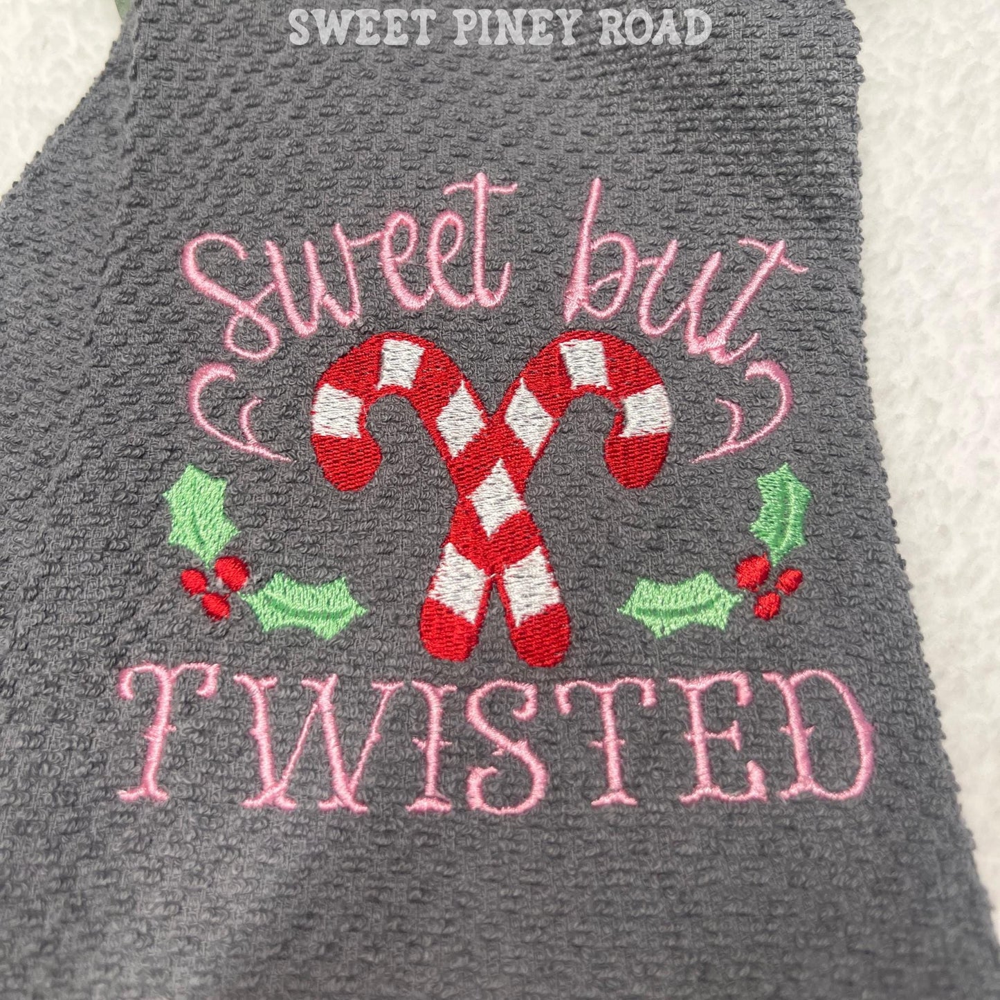 Candy Cane Christmas Embroidered Towel, Personalized Embroidery Bath Towel, Birthday Gift, Cute Custom Wash Cloth, Holiday House Decor