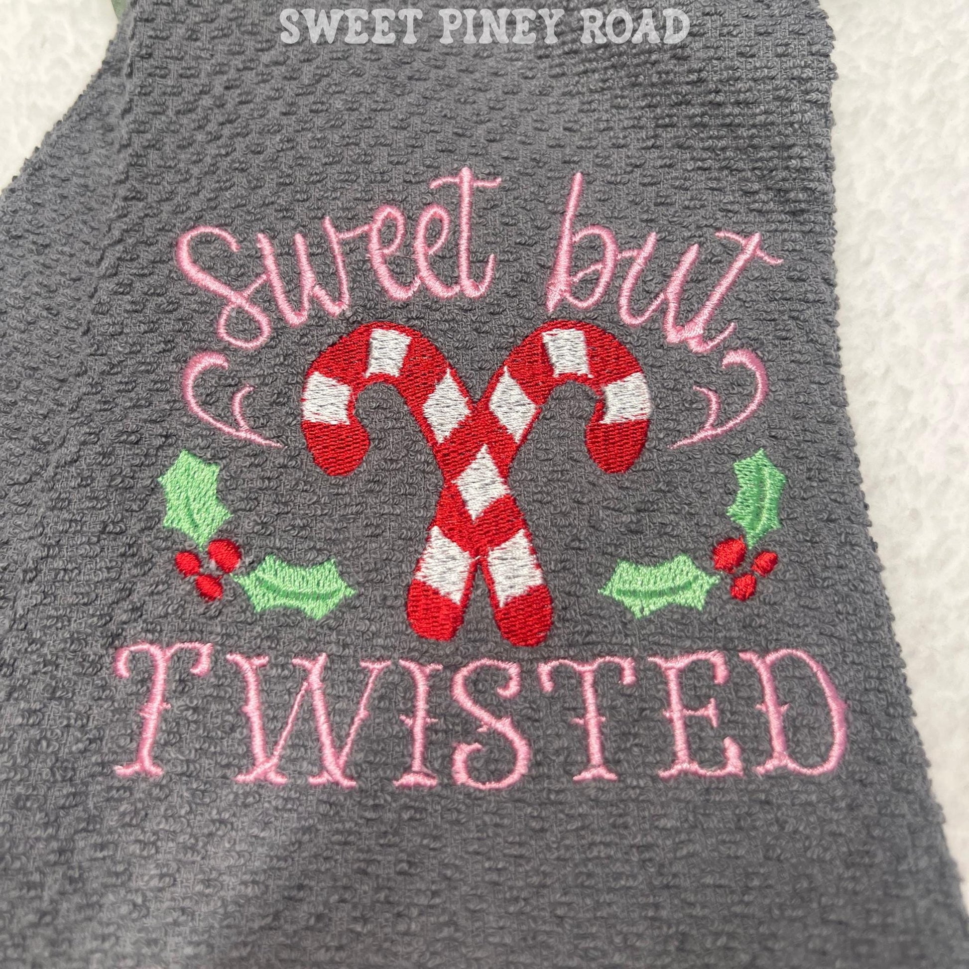 Candy Cane Christmas Embroidered Towel, Personalized Embroidery Bath Towel, Birthday Gift, Cute Custom Wash Cloth, Holiday House Decor