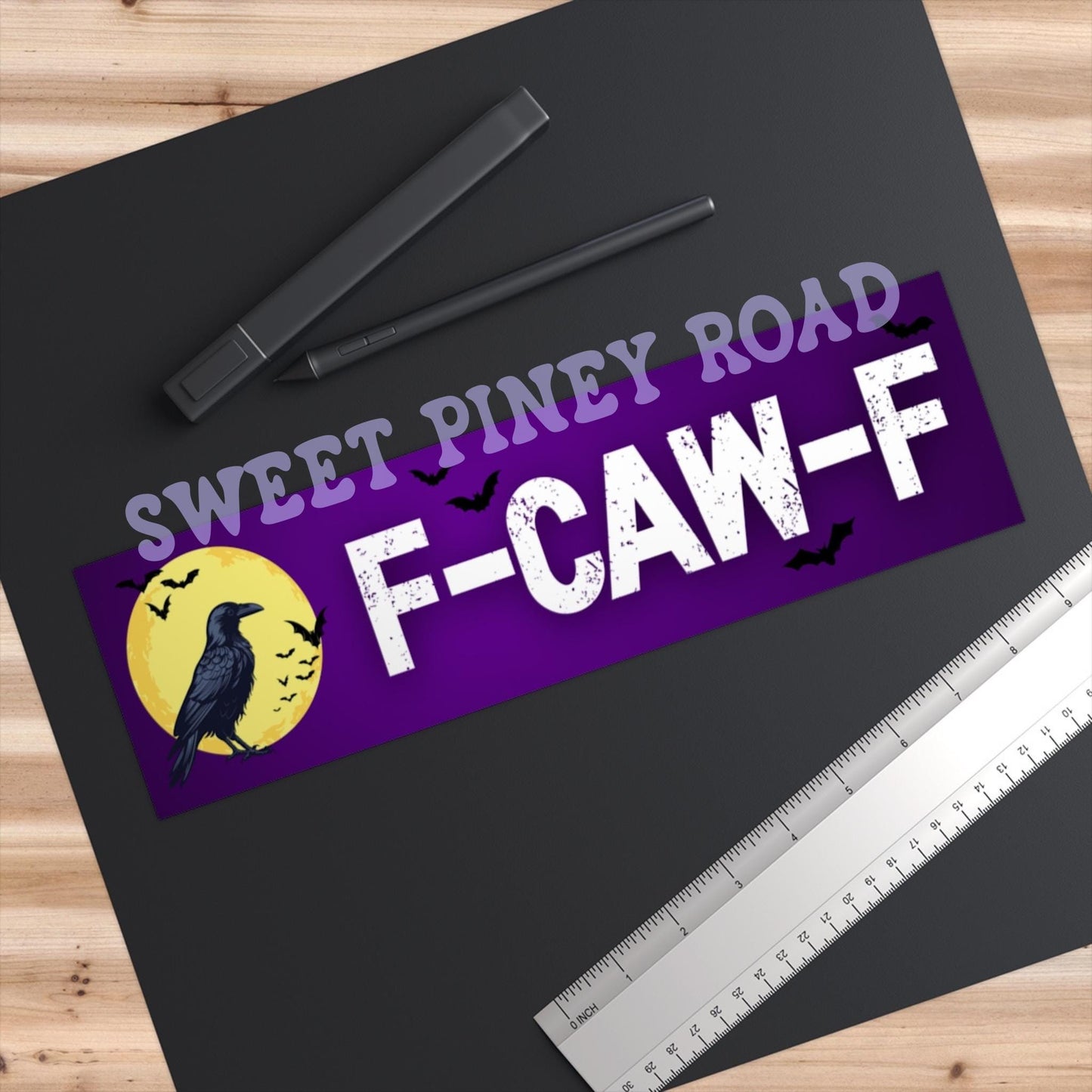 Funny Crow Car Magnet, F-CAW-F Bumper Sticker, Meme Gag Gift Stickers, Custom Humor Gifts For Friends, Cursed Humor, Silly Crow Sarcastic