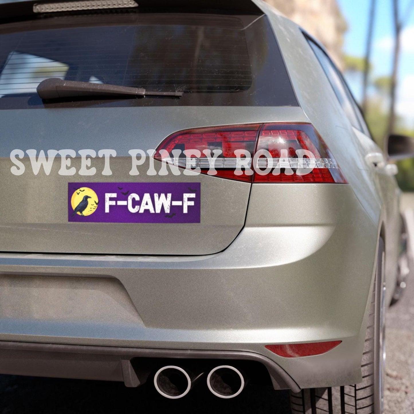 Funny Crow Car Magnet, F-CAW-F Bumper Sticker, Meme Gag Gift Stickers, Custom Humor Gifts For Friends, Cursed Humor, Silly Crow Sarcastic