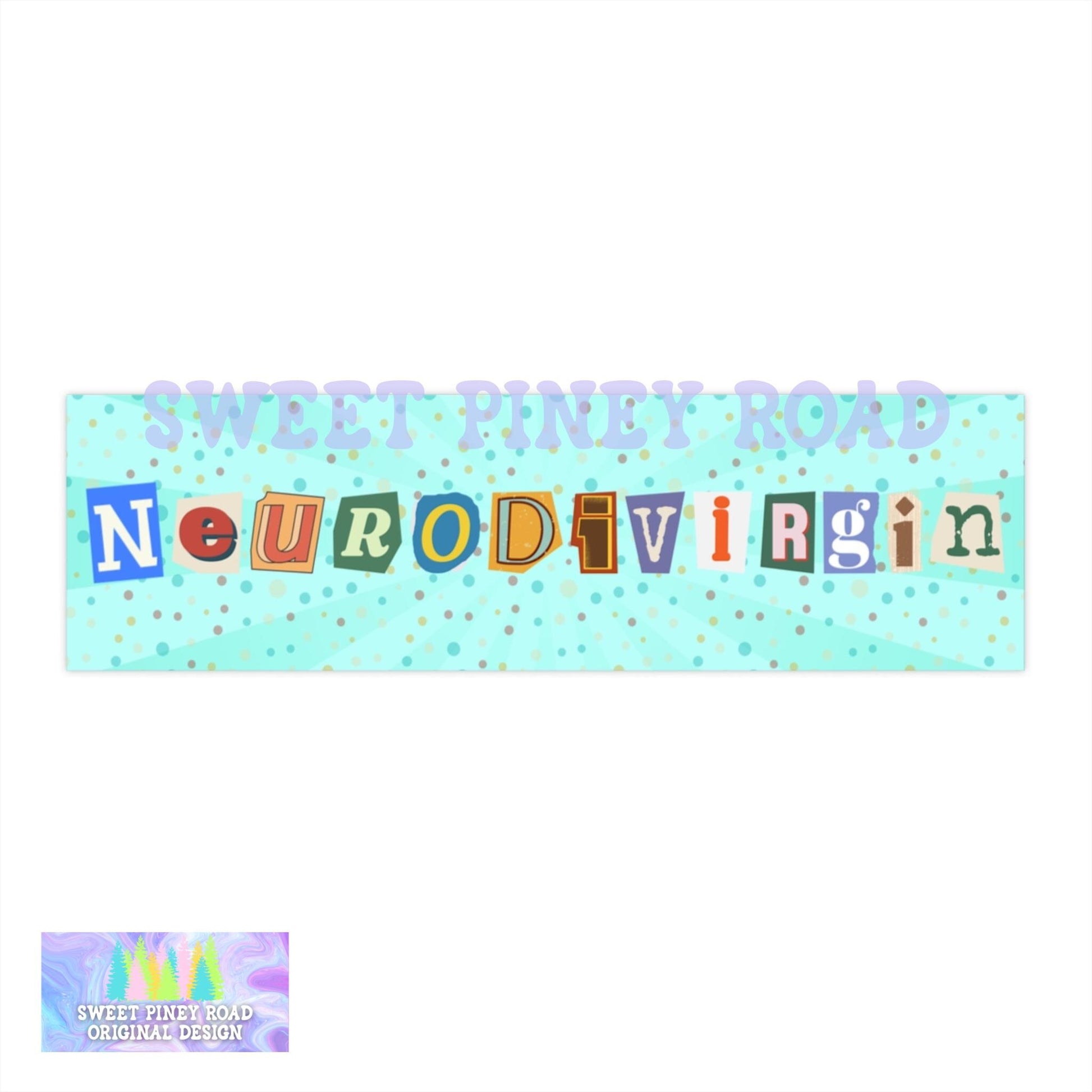 Neurodivirgin Car Magnet, Neurodiversity Bumper Sticker, Hilarious Gift for ADHD or Autistic Friend Birthday, Gag Gift for Mental Health