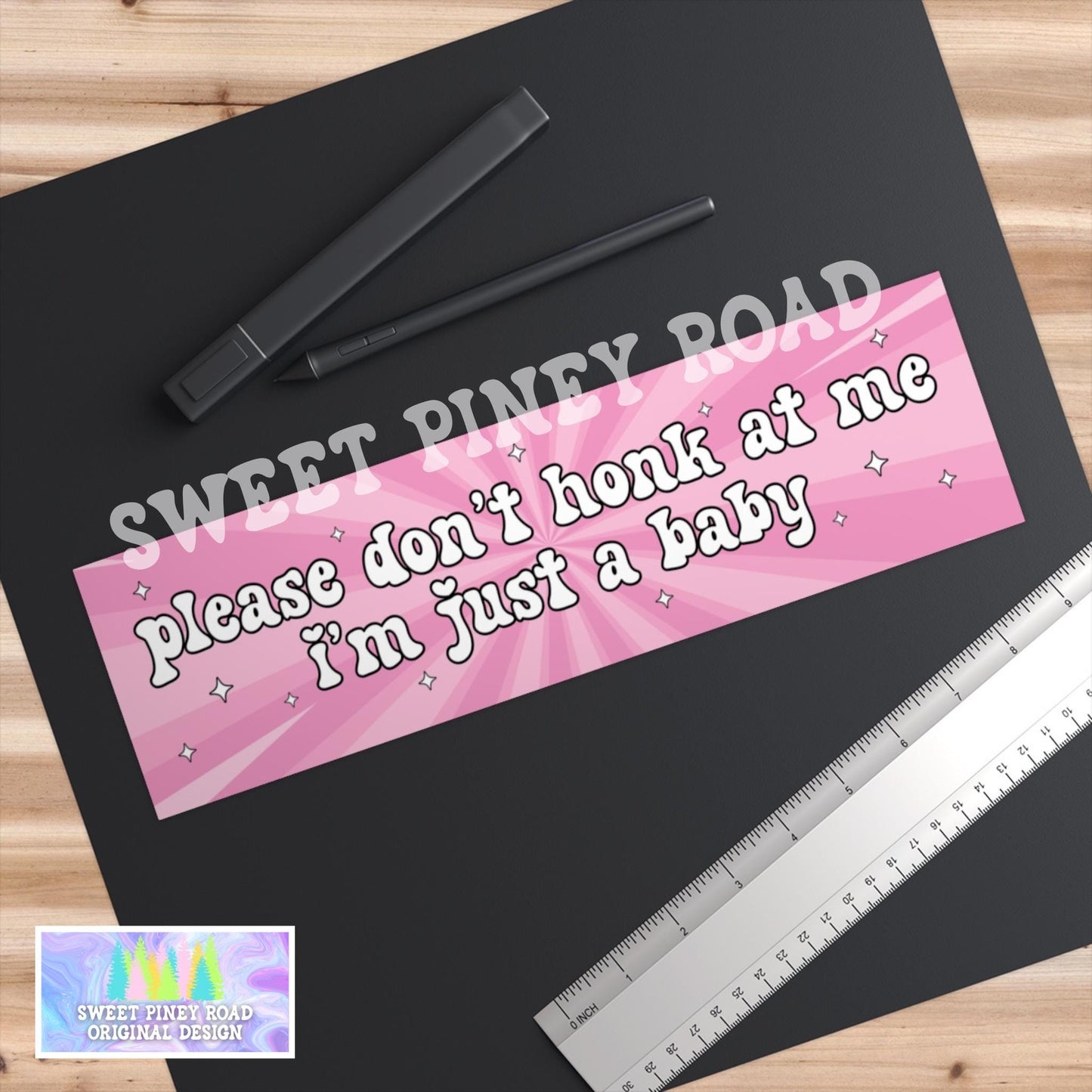 Please Don't Honk At Me I'm Just A Baby Car Magnet, Cute Girly Funny Bumper Sticker, Pink Sparkles Gag Gift For Friend, Cursed Humor Ideas