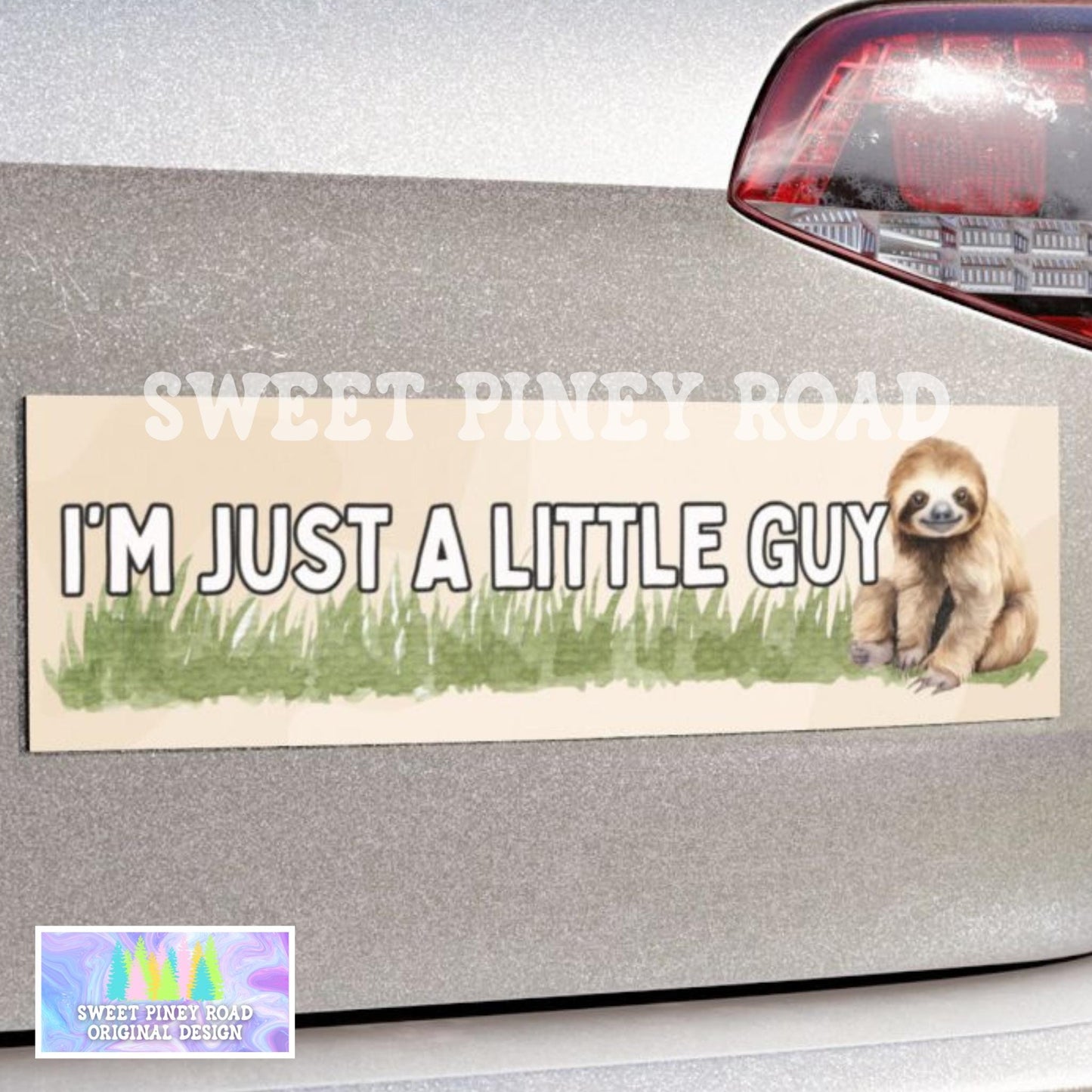 Sloth Car Magnet, Funny Little Guy Bumper Sticker, Slow Driver Cute Animal Lover Decal, Gift For Sloth Lovers Birthday, Unhinged Gag Gift