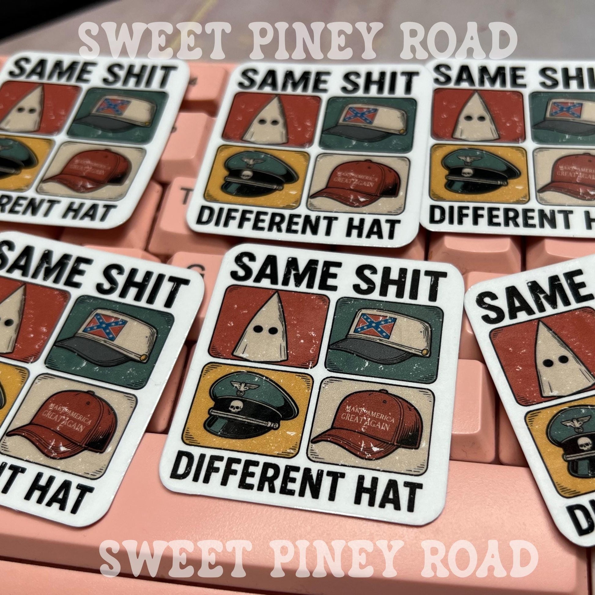 Same Shit Different Hat Sticker Pack, Anti Trump Political Stickers, 10/60/100 pc. Glossy!, Funny Protest Humor Statement, Same Shit Decal
