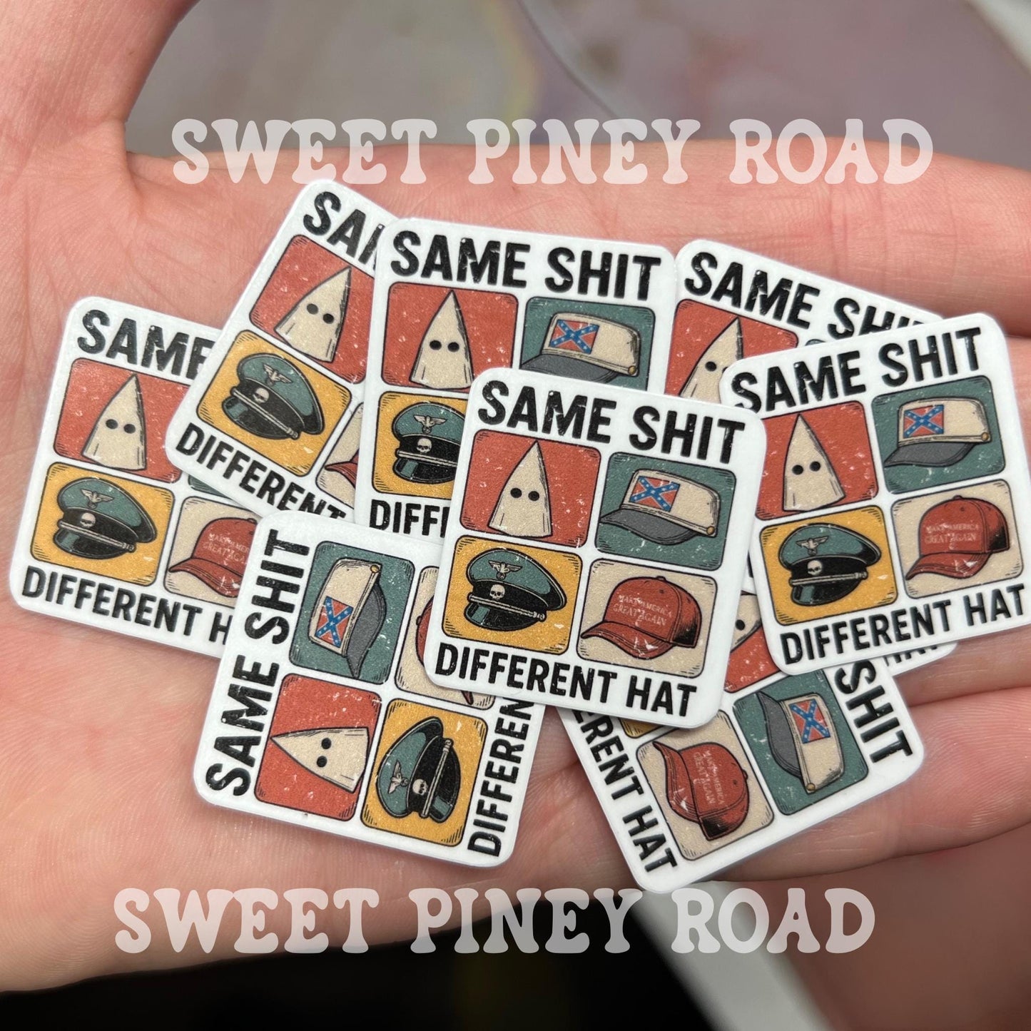 Same Shit Different Hat Sticker Pack, Anti Trump Political Stickers, 10/60/100 pc. Glossy!, Funny Protest Humor Statement, Same Shit Decal