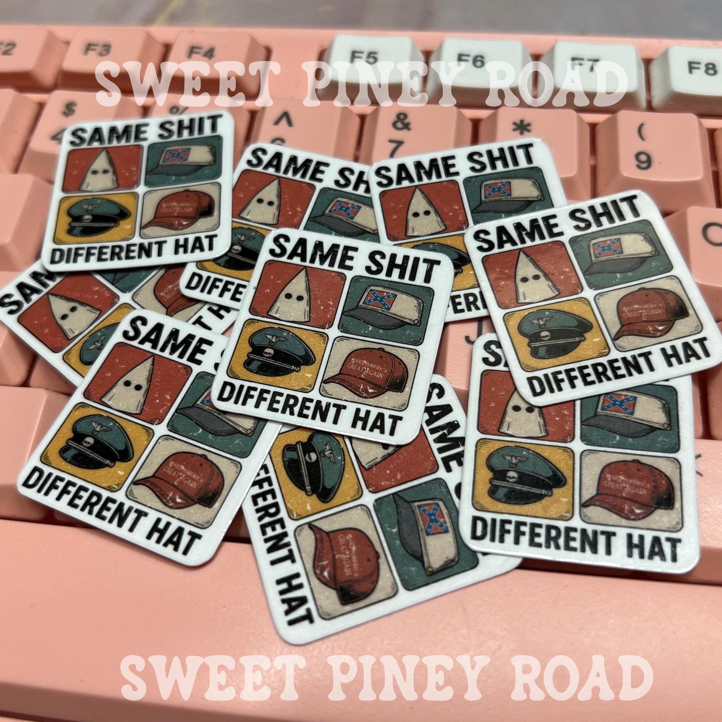 Same Shit Different Hat Sticker Pack, Anti Trump Political Stickers, 10/60/100 pc. Glossy!, Funny Protest Humor Statement, Same Shit Decal