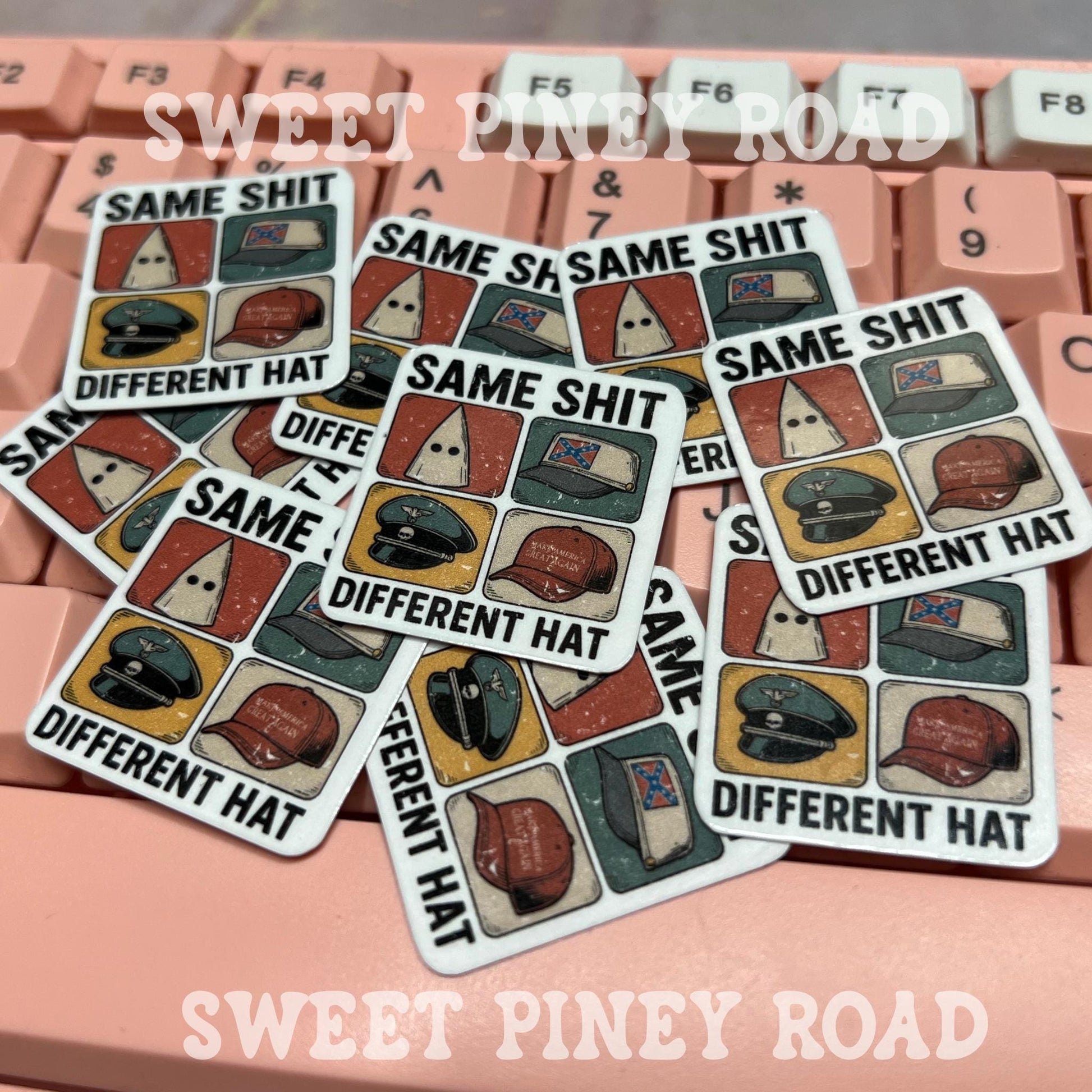 Same Shit Different Hat Sticker Pack, Anti Trump Political Stickers, 10/60/100 pc. Glossy!, Funny Protest Humor Statement, Same Shit Decal