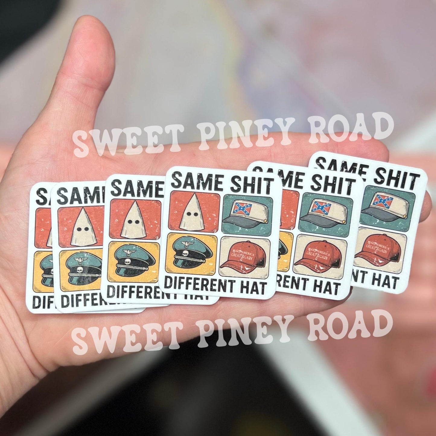 Same Shit Different Hat Sticker Pack, Anti Trump Political Stickers, 10/60/100 pc. Glossy!, Funny Protest Humor Statement, Same Shit Decal