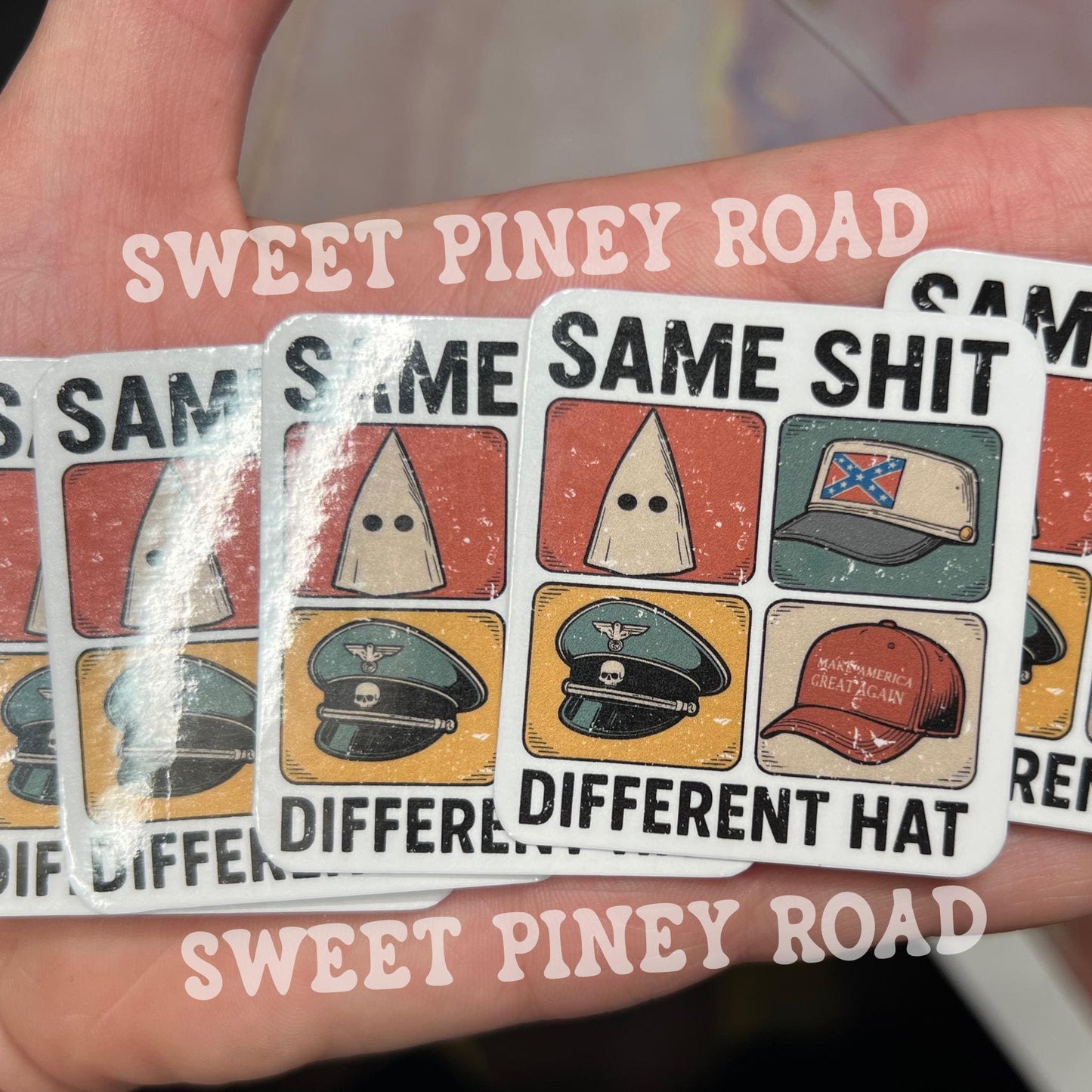 Same Shit Different Hat Sticker Pack, Anti Trump Political Stickers, 10/60/100 pc. Glossy!, Funny Protest Humor Statement, Same Shit Decal