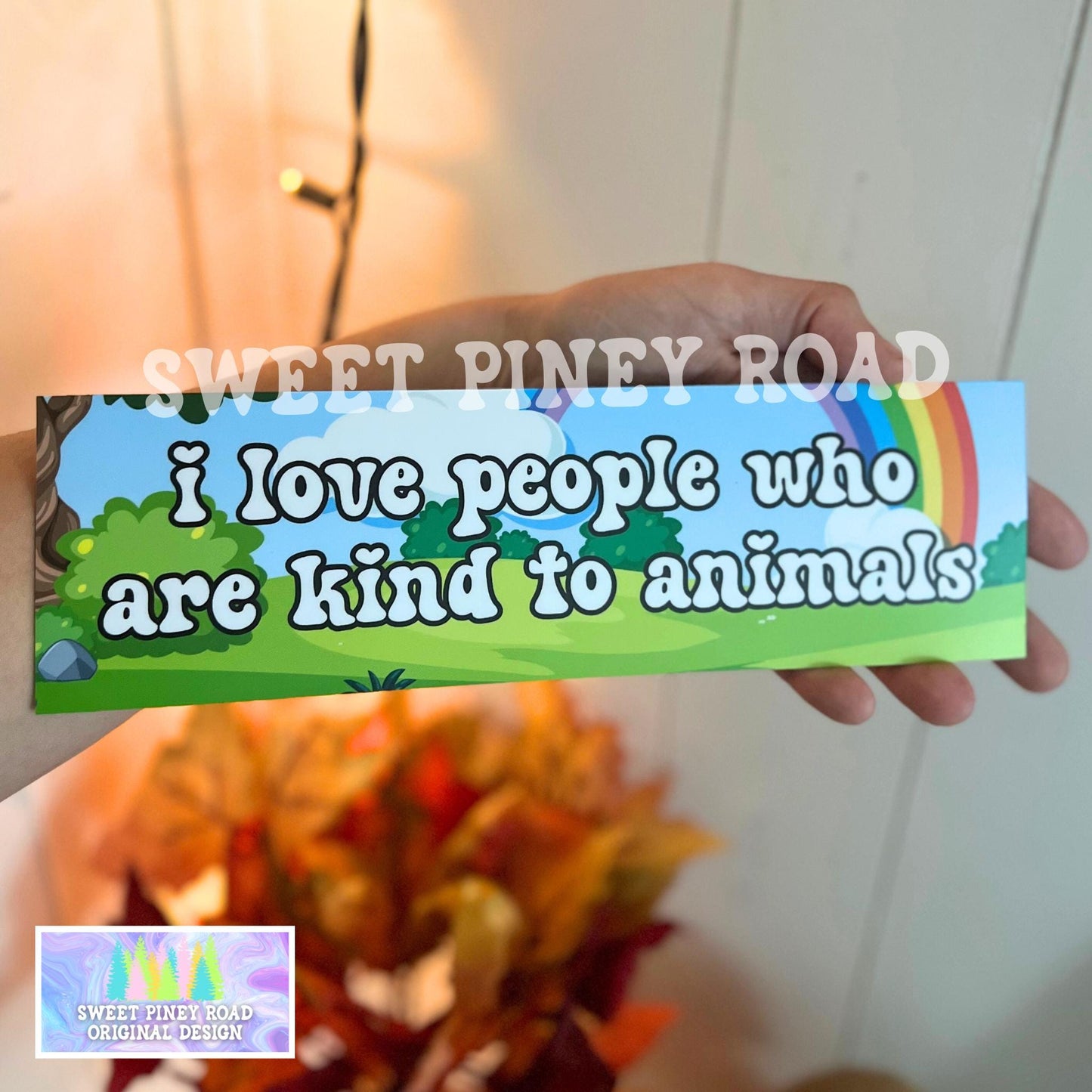Animal Lover Car Magnet or Bumper Sticker, Be Kind to All Kinds, Adopt Don't Shop, Vegan Sticker, Leftist Sticker, Cute Critters Rainbow