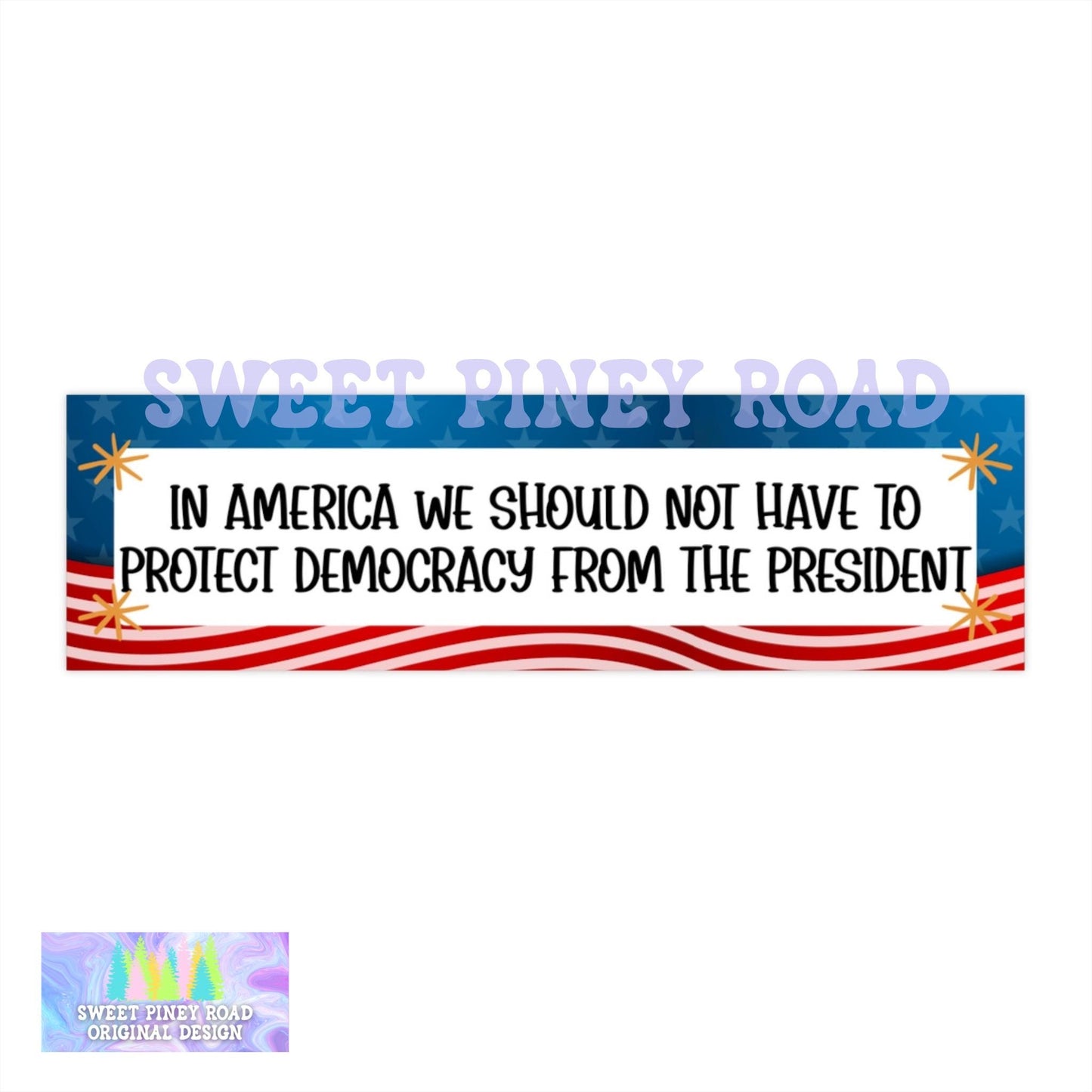 Protect Democracy Car Magnet, No Kings Bumper Sticker, Anti-Trump FDT, Political Activist Decal, Rally Resist Fascism Protest Freedom Speech
