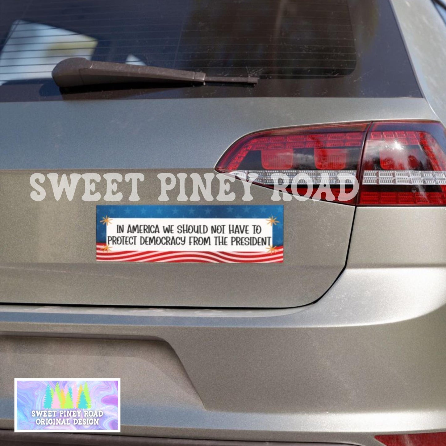 Protect Democracy Car Magnet, No Kings Bumper Sticker, Anti-Trump FDT, Political Activist Decal, Rally Resist Fascism Protest Freedom Speech
