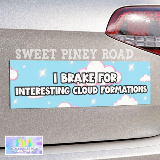 Cloud Formations Car Magnet, Cute Cloud Lover Bumper Sticker, Nature Is Beautiful Decal, Y2k Sky Girly Design Ideas Gift For Friend, Gen Z