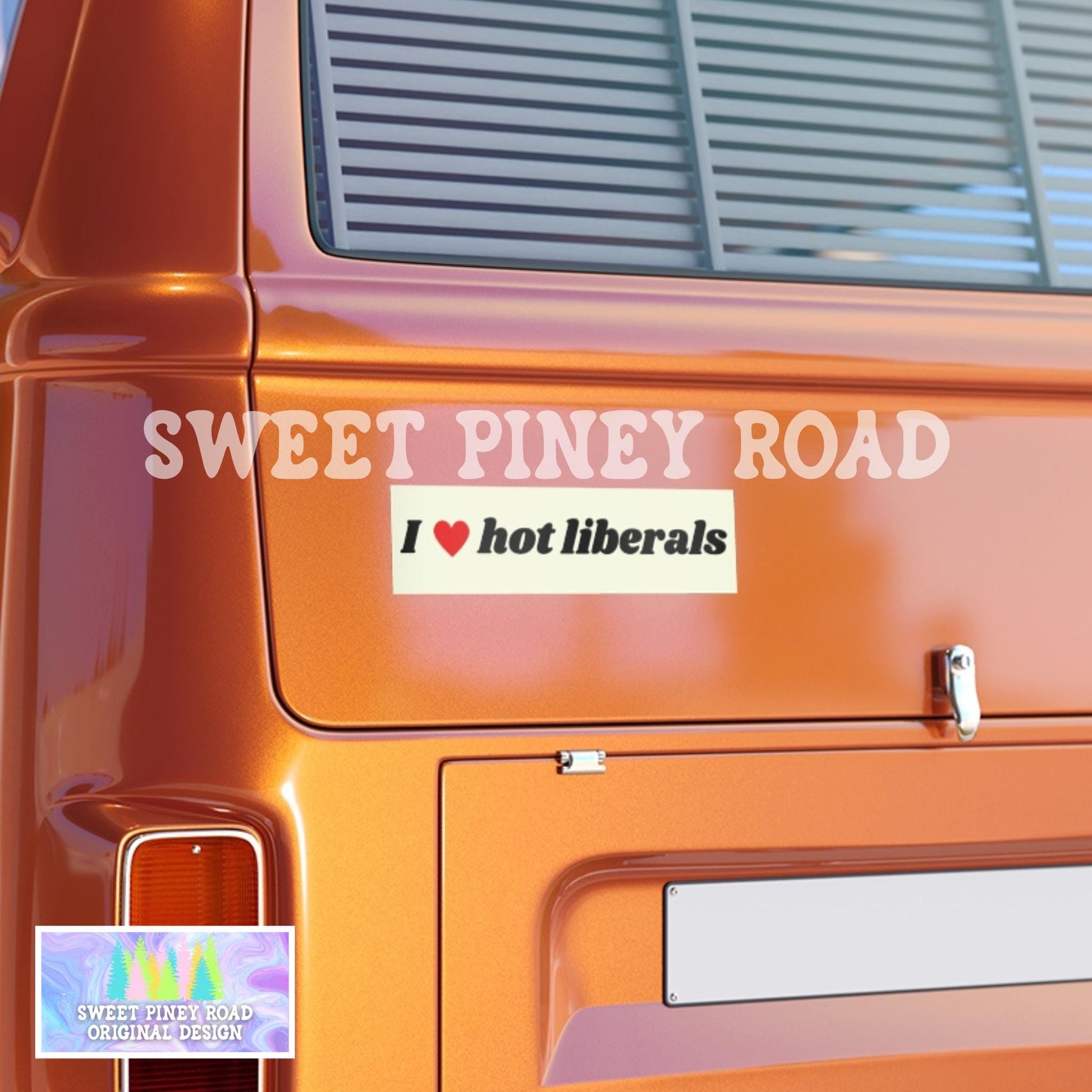 I Love Hot Liberals Car Magnet, Funny Leftist Bumper Sticker, Hot Girls Fight Fascism, Gag Gift For Democrat Friend, Anti Trump Decal Gifts