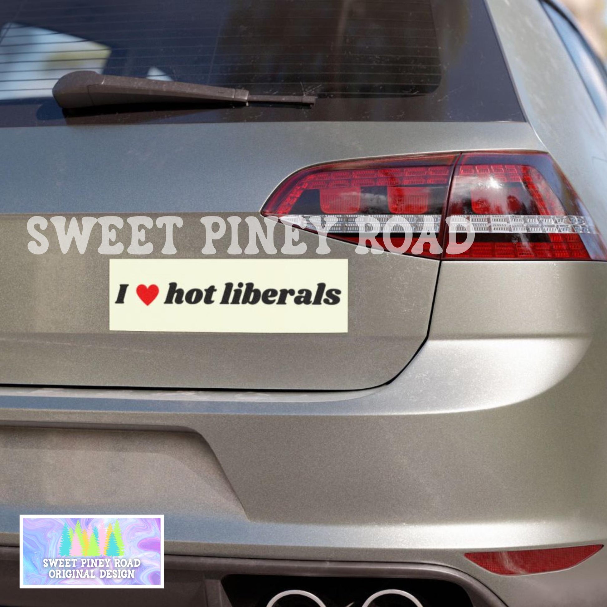 I Love Hot Liberals Car Magnet, Funny Leftist Bumper Sticker, Hot Girls Fight Fascism, Gag Gift For Democrat Friend, Anti Trump Decal Gifts