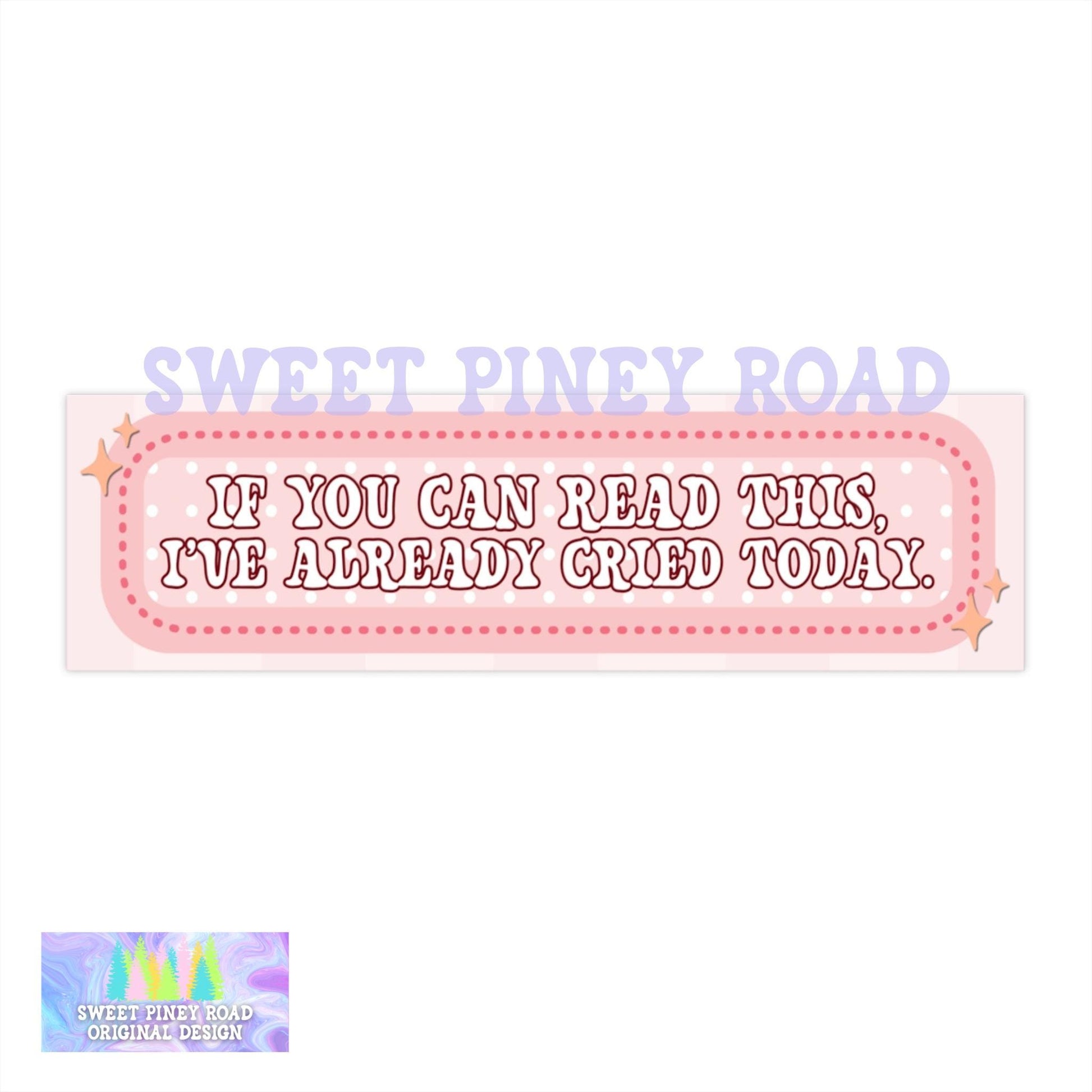 Cried Today Car Magnet, Funny Anxiety Bumper Sticker, Anxious Girl Gag Gift, Hilarious Therapy Girly Y2k Inspired Humor, Gen Z Cursed Humor
