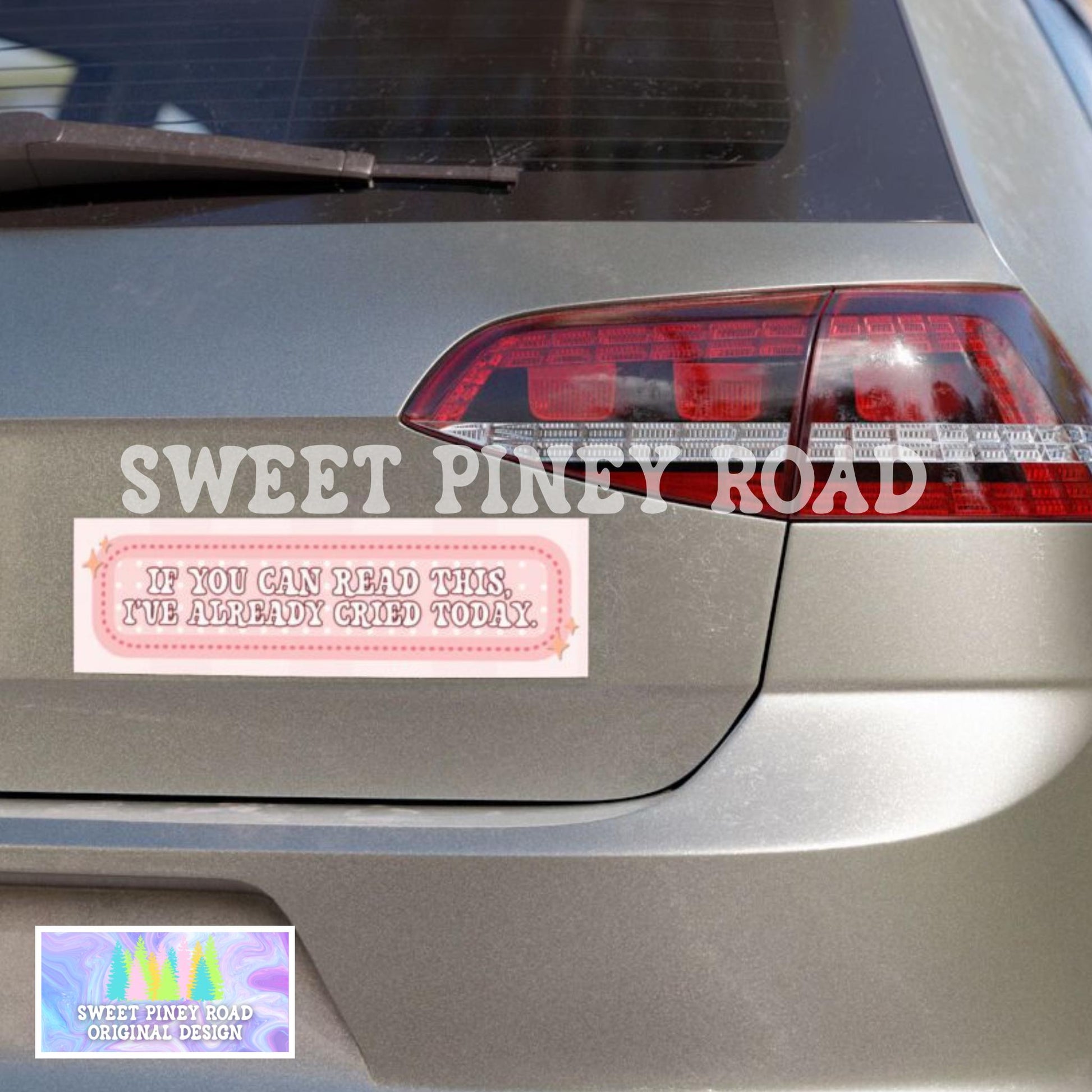 Cried Today Car Magnet, Funny Anxiety Bumper Sticker, Anxious Girl Gag Gift, Hilarious Therapy Girly Y2k Inspired Humor, Gen Z Cursed Humor