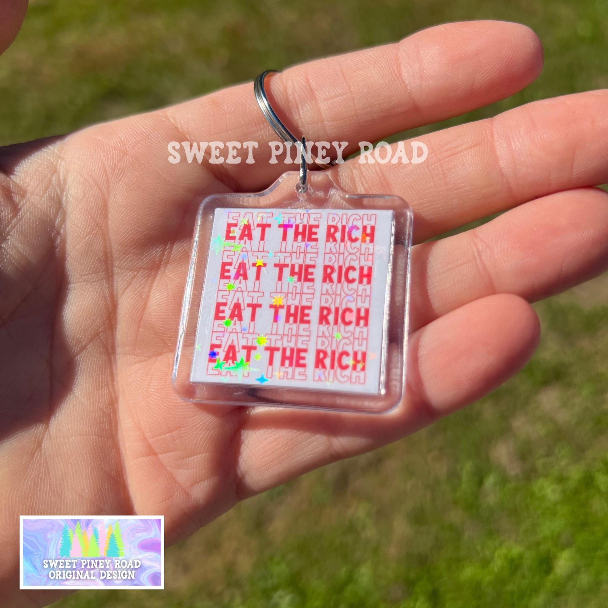 Eat The Rich Keychain, Anti Trump Political Bag Charm, Cute Feminist Protest Bag Tag, FDT Gift For Democrat Acrylic Key Chains, Anti Fascism